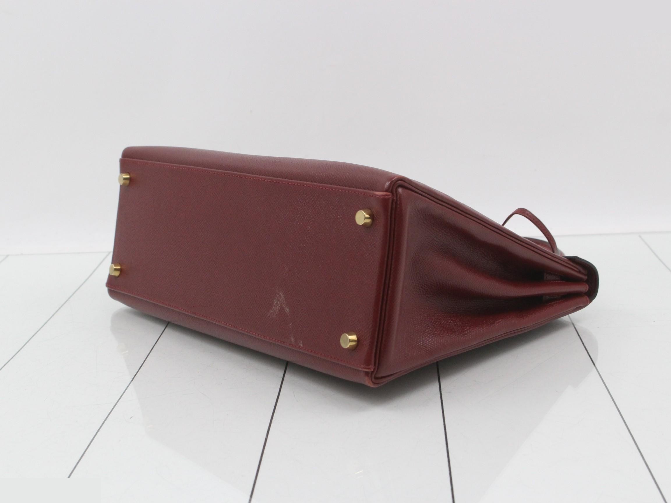 Kelly 32 Courchevel x Rouge H 2-Way Handbag Y Stamp — view 7
