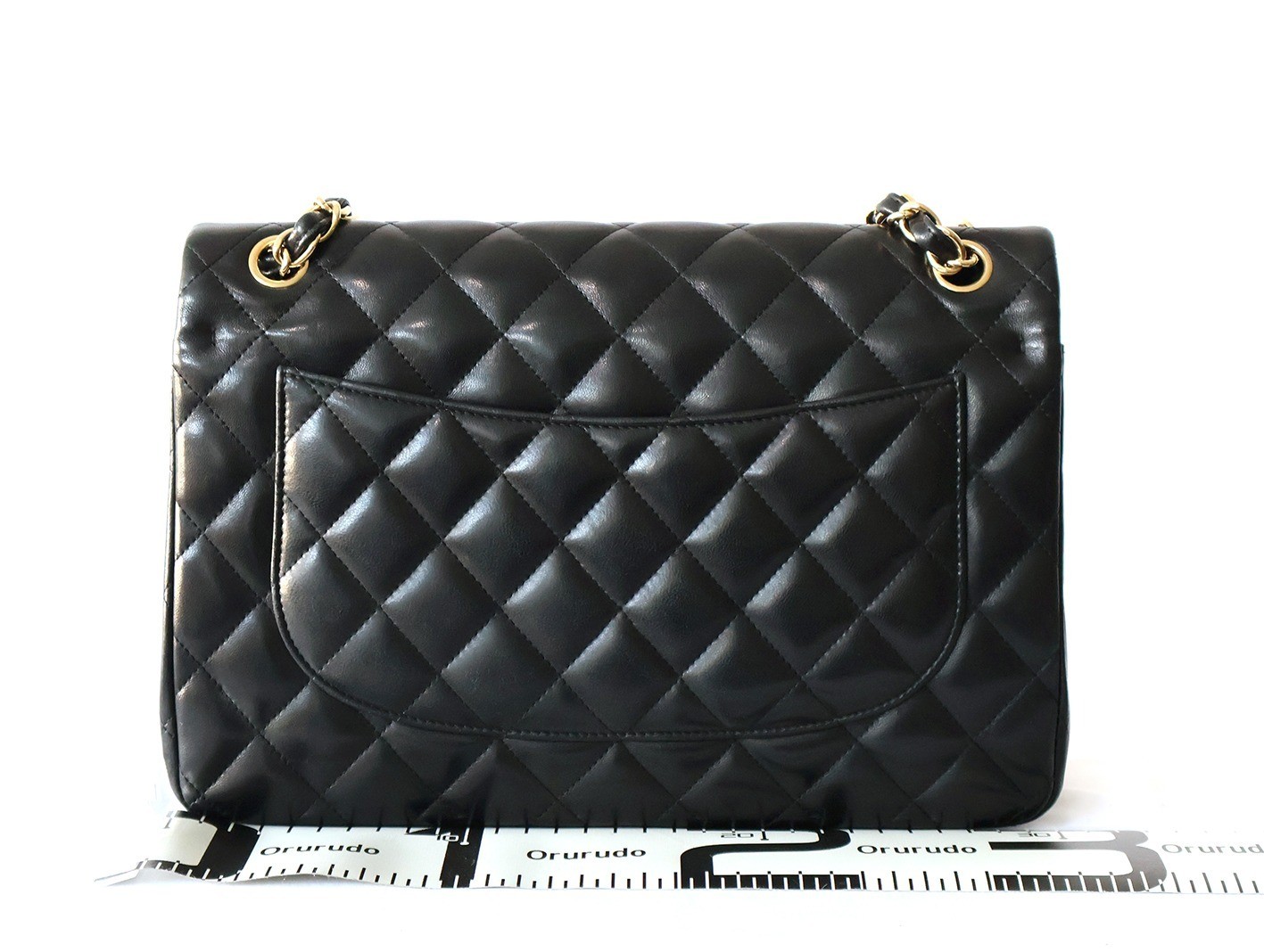 Large Matelassé 30 Lambskin Double Flap Double Chain Black — view 2