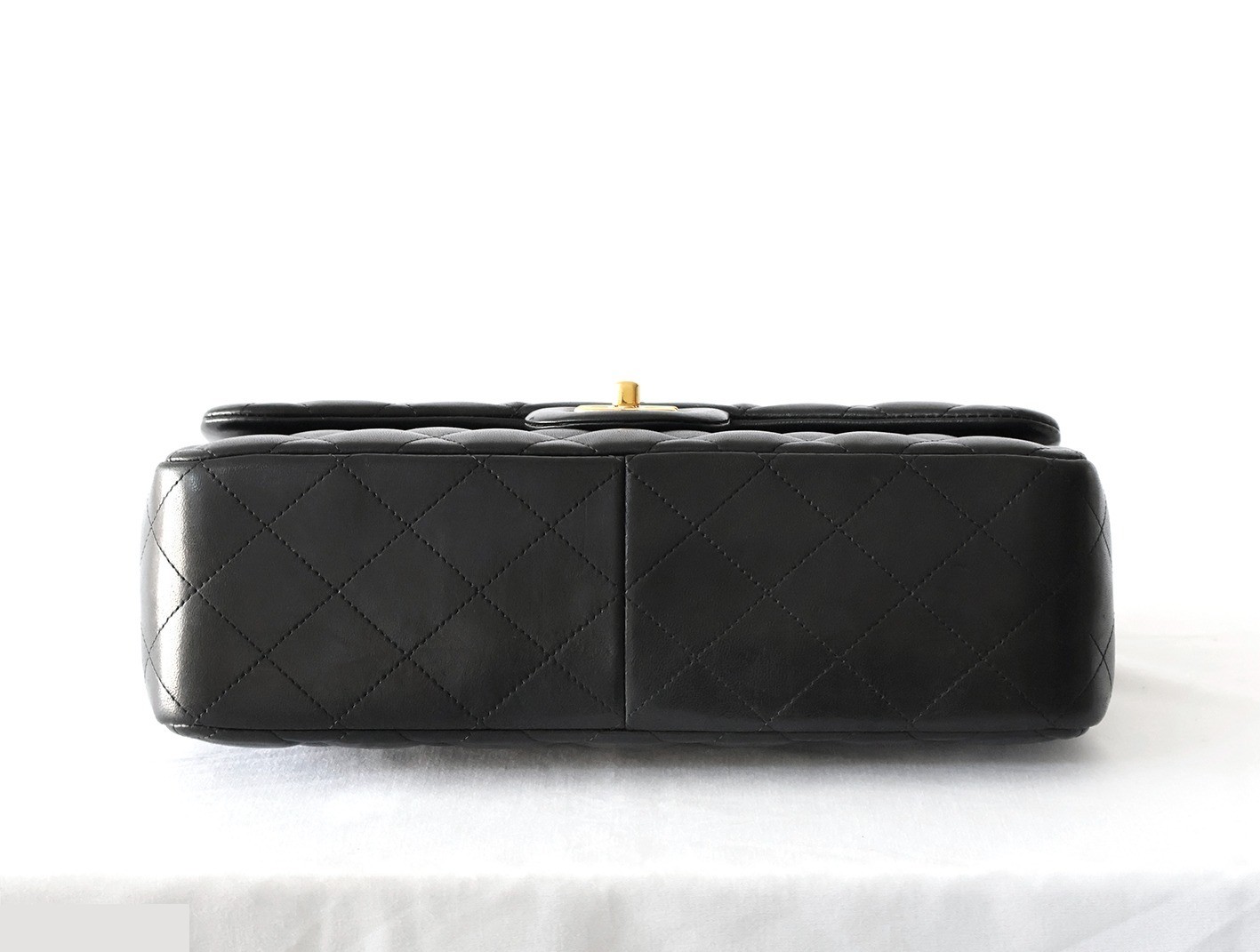 Large Matelassé 30 Lambskin Double Flap Double Chain Black — view 6