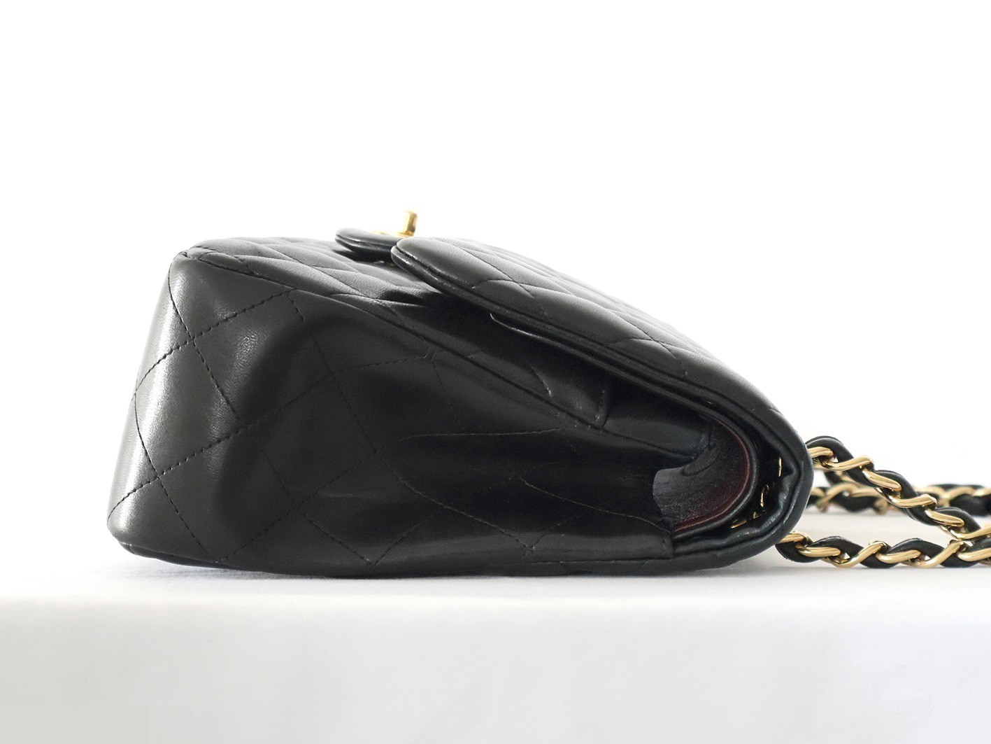 Large Matelassé 30 Lambskin Double Flap Double Chain Black — view 7