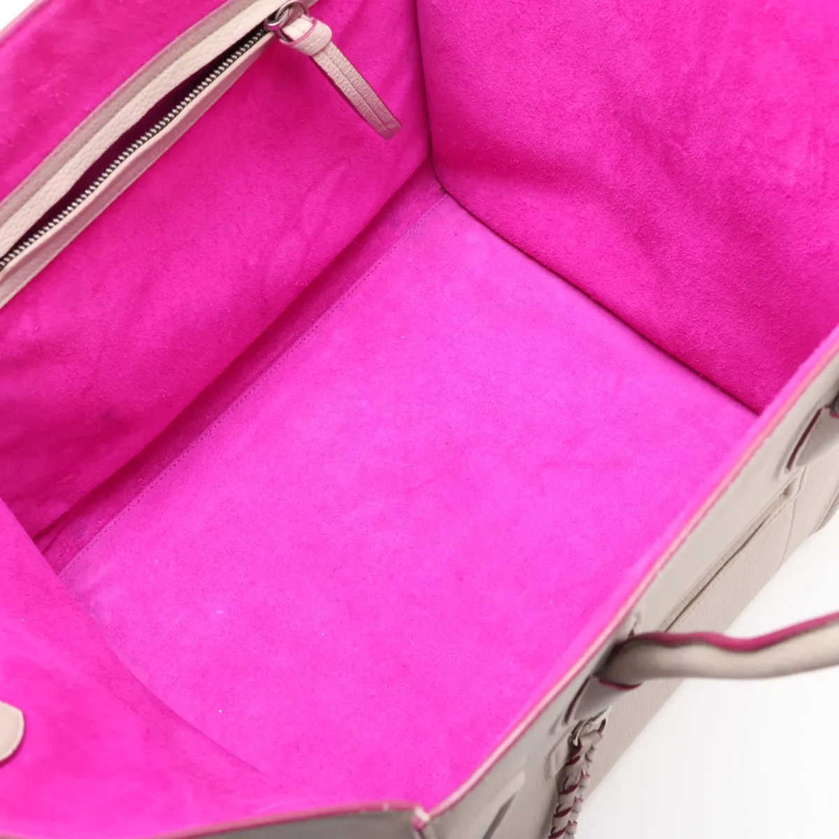 Luggage Phantom Leather Handbag, Gray x Purple — view 7