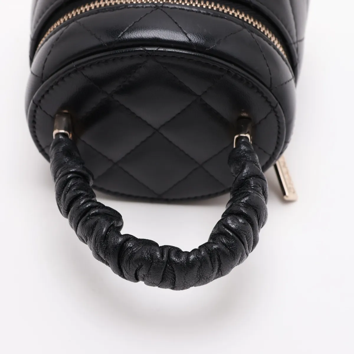 Matelassé Lambskin Vanity Bag, Black with Gold Hardware, 32063111, serial number in the 32 range. — view 5