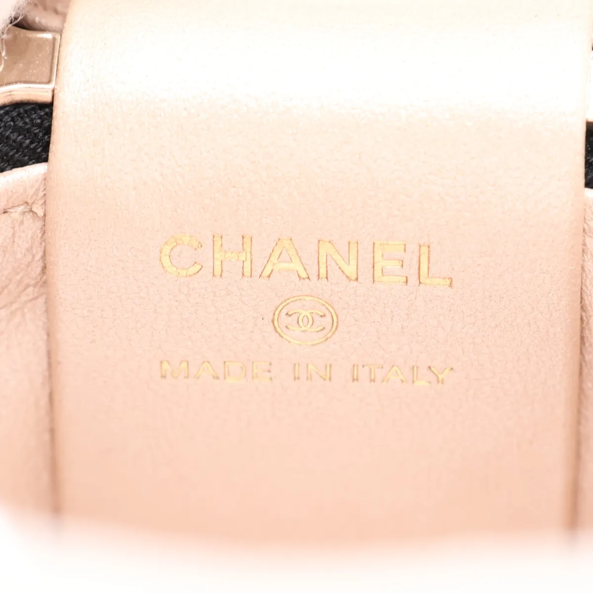 Matelassé Lambskin Vanity Bag, Black with Gold Hardware, 32063111, serial number in the 32 range. — view 9