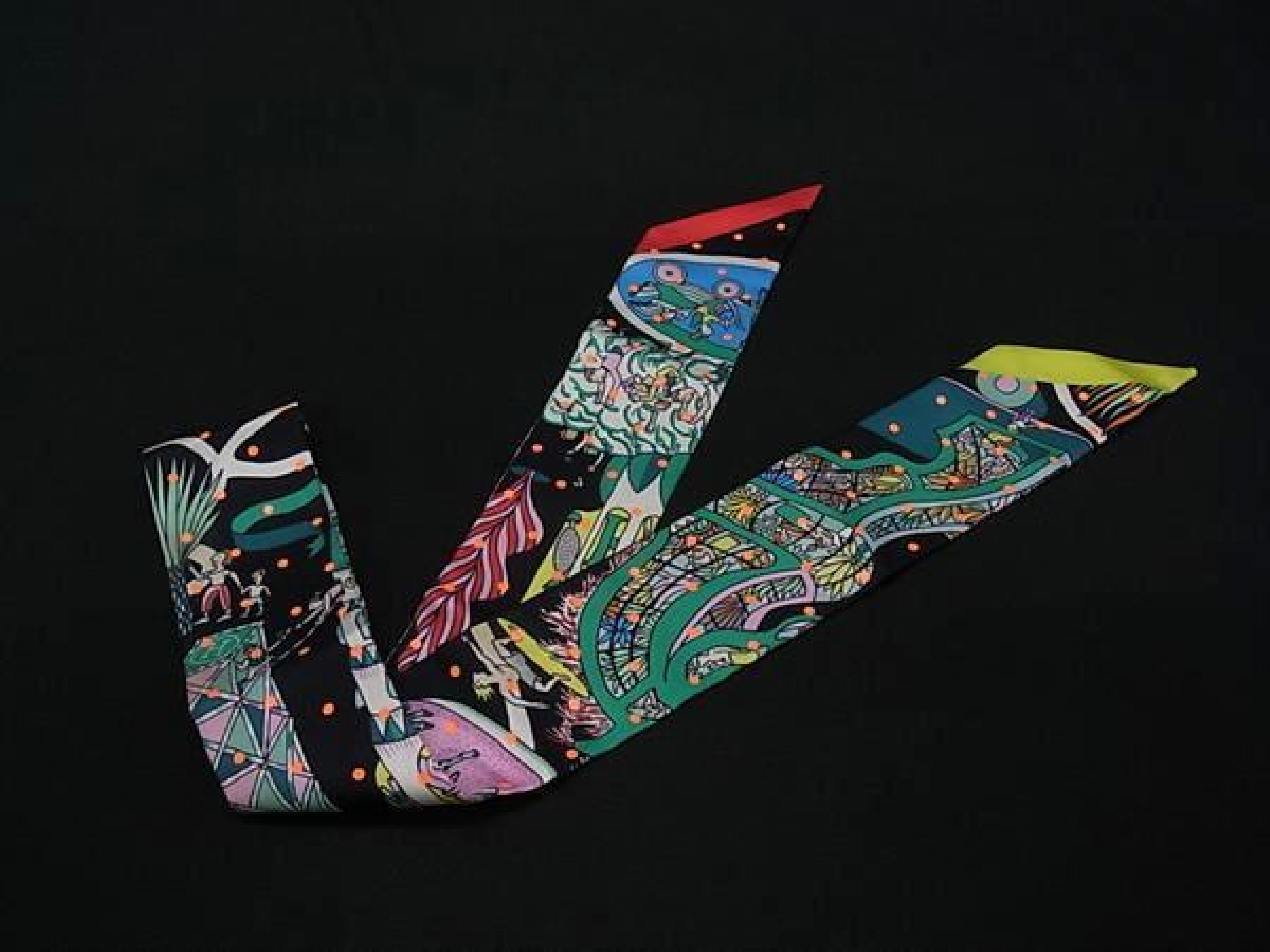 Plumetis Exposition Universelle [Plumetis Exposition Limited] Twilly 100% Silk Ribbon Scarf FQ9076 Other accessories — view 2