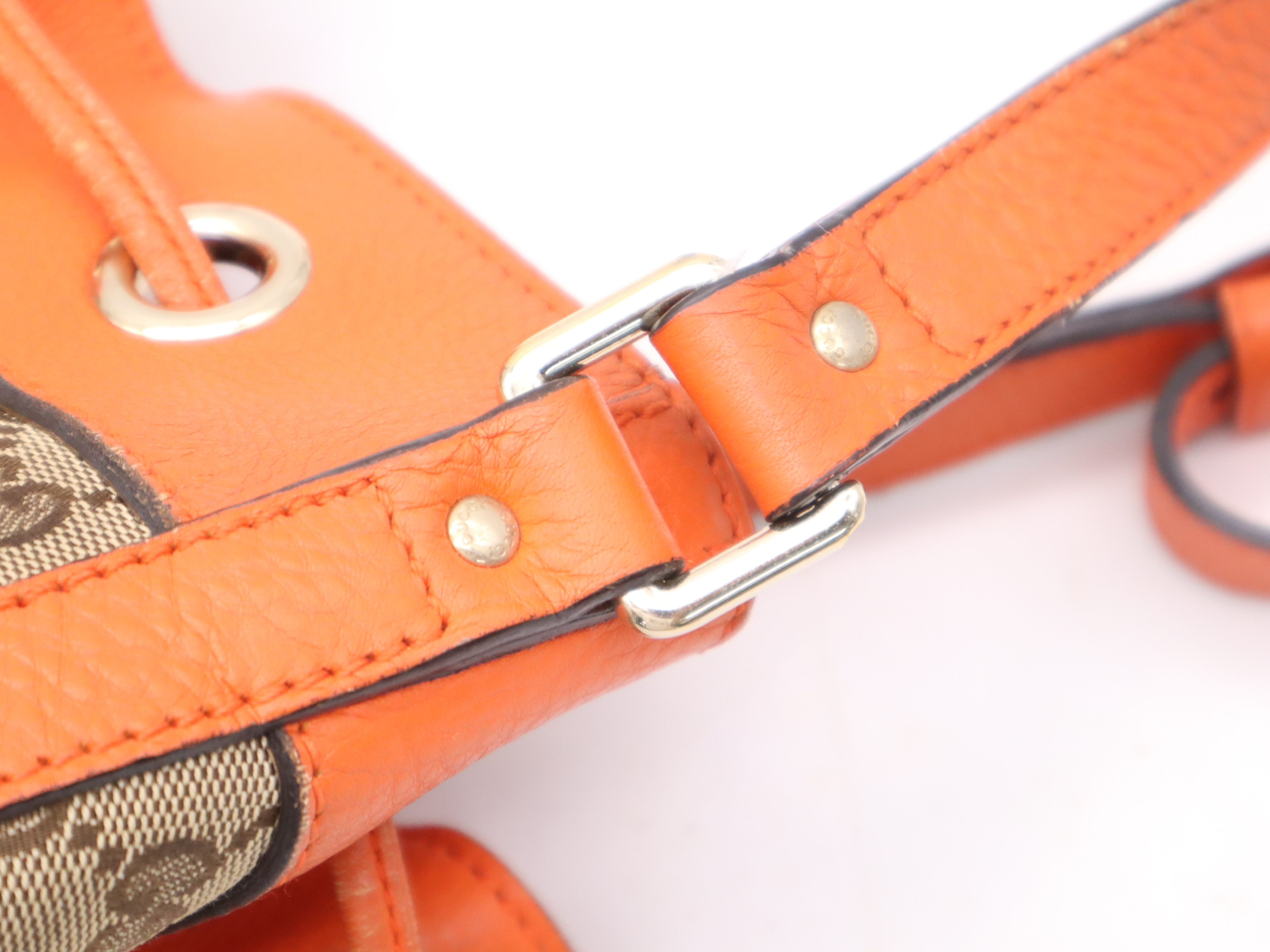 381597 GG Canvas x Leather Orange GD Hardware Shoulder Bag — view 8