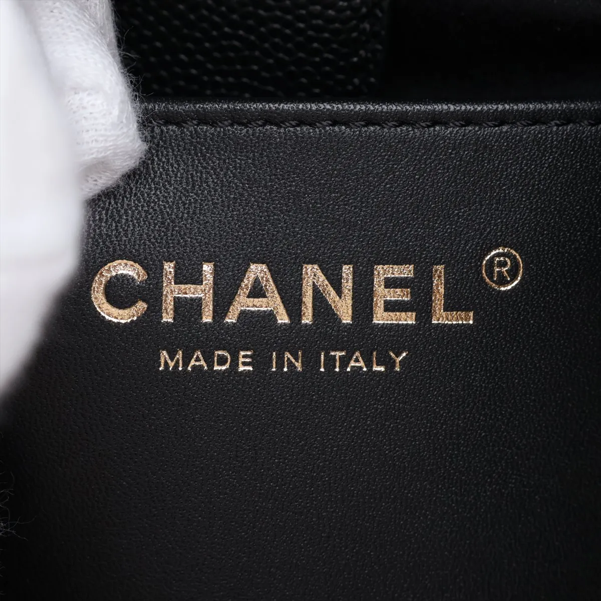 [Individually packaged] Chanel Matelassé Caviar Skin Chain Backpack, Black with Gold Hardware, E9913A57, Random Plate — view 13