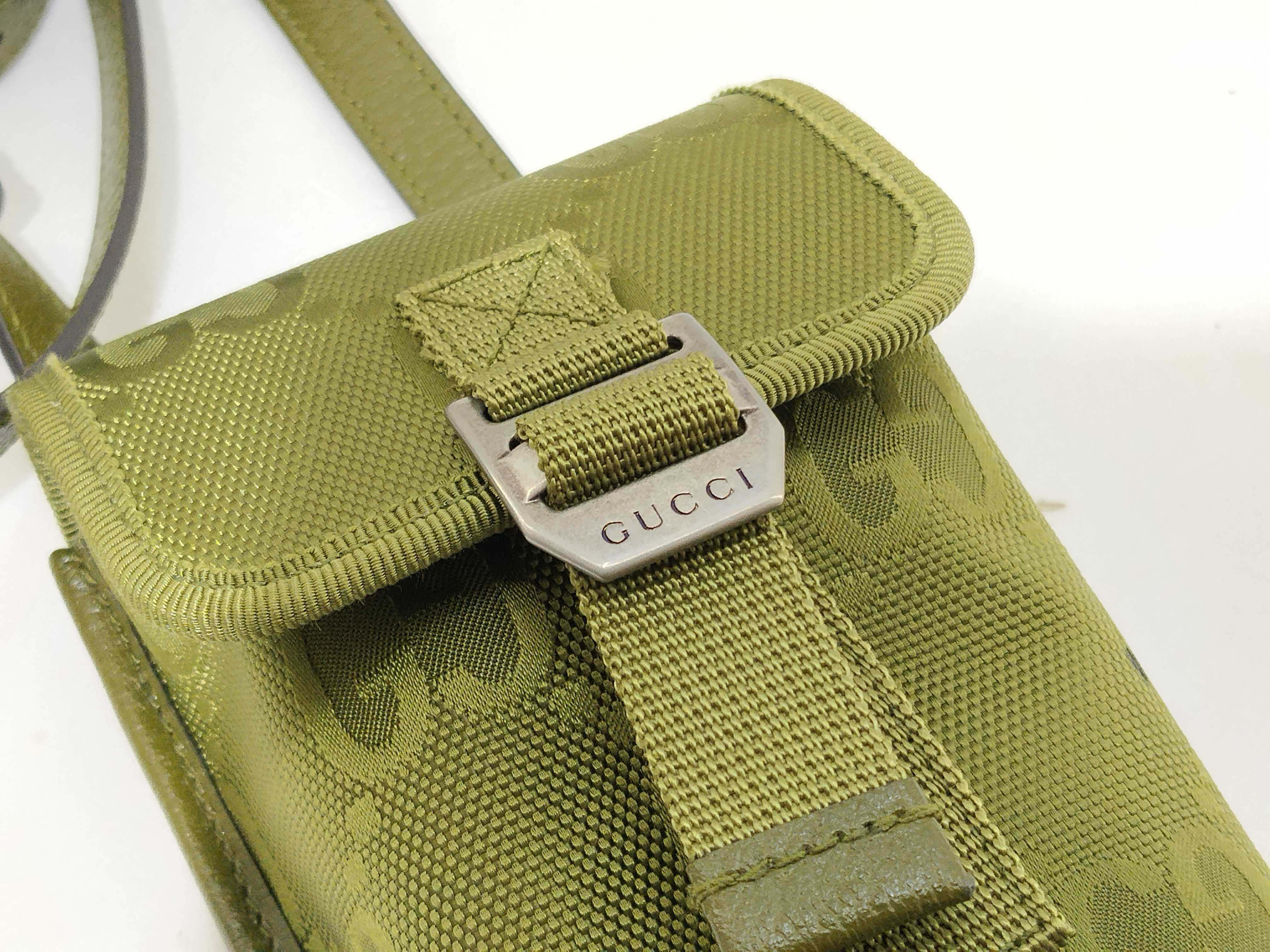 Off the Grid Nylon x Leather Shoulder Bag, Khaki, 696018 (Shoulder Bag) — view 9