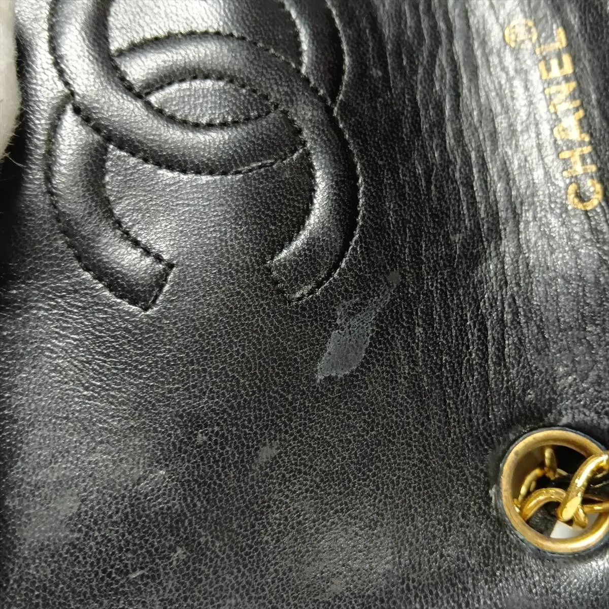 Mini Matelassé 17 Lambskin Single Flap Single Chain Bag, Black with Gold Hardware, 1494486, Series 1, A01115 — view 8