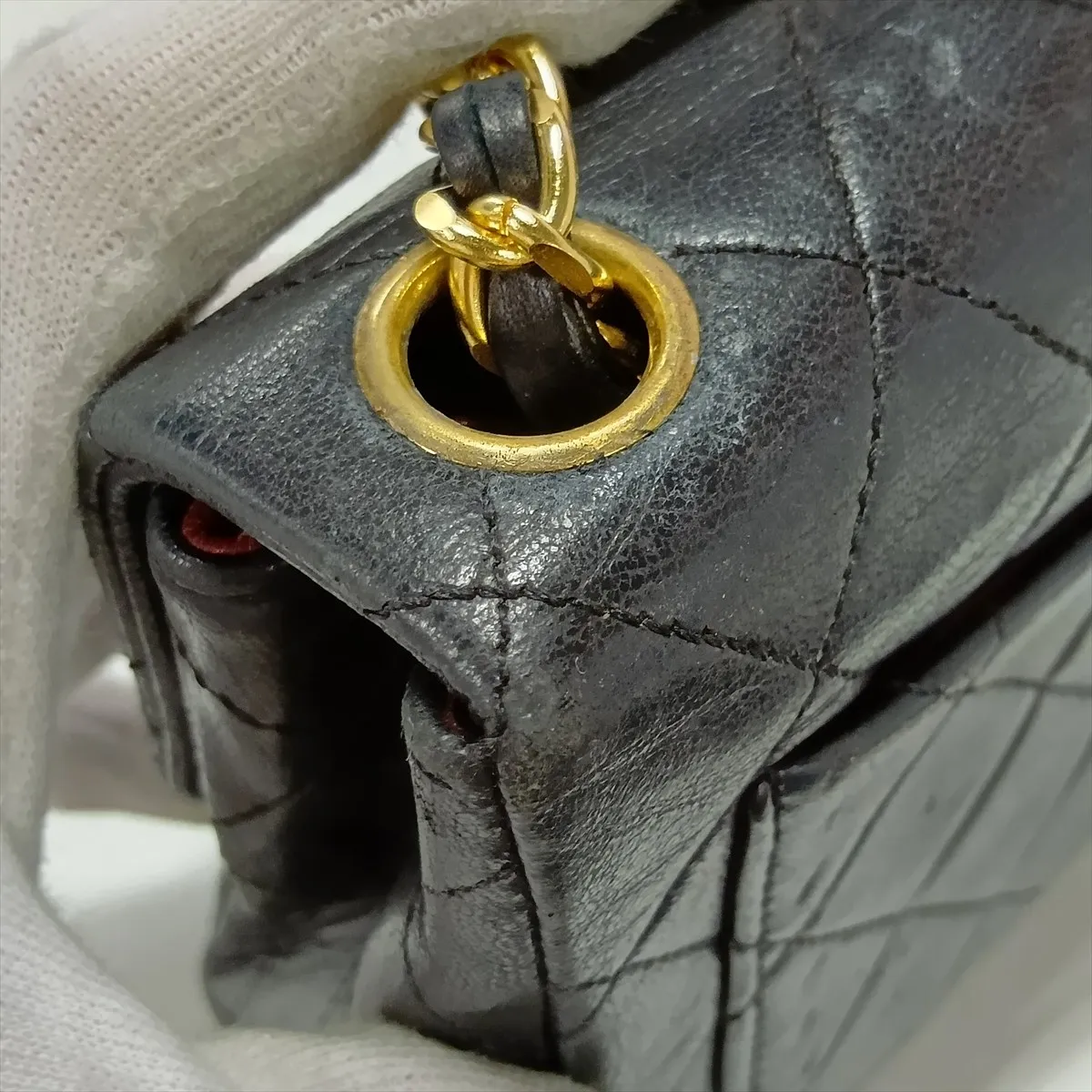 Mini Matelassé 17 Lambskin Single Flap Single Chain Bag, Black with Gold Hardware, 1494486, Series 1, A01115 — view 10