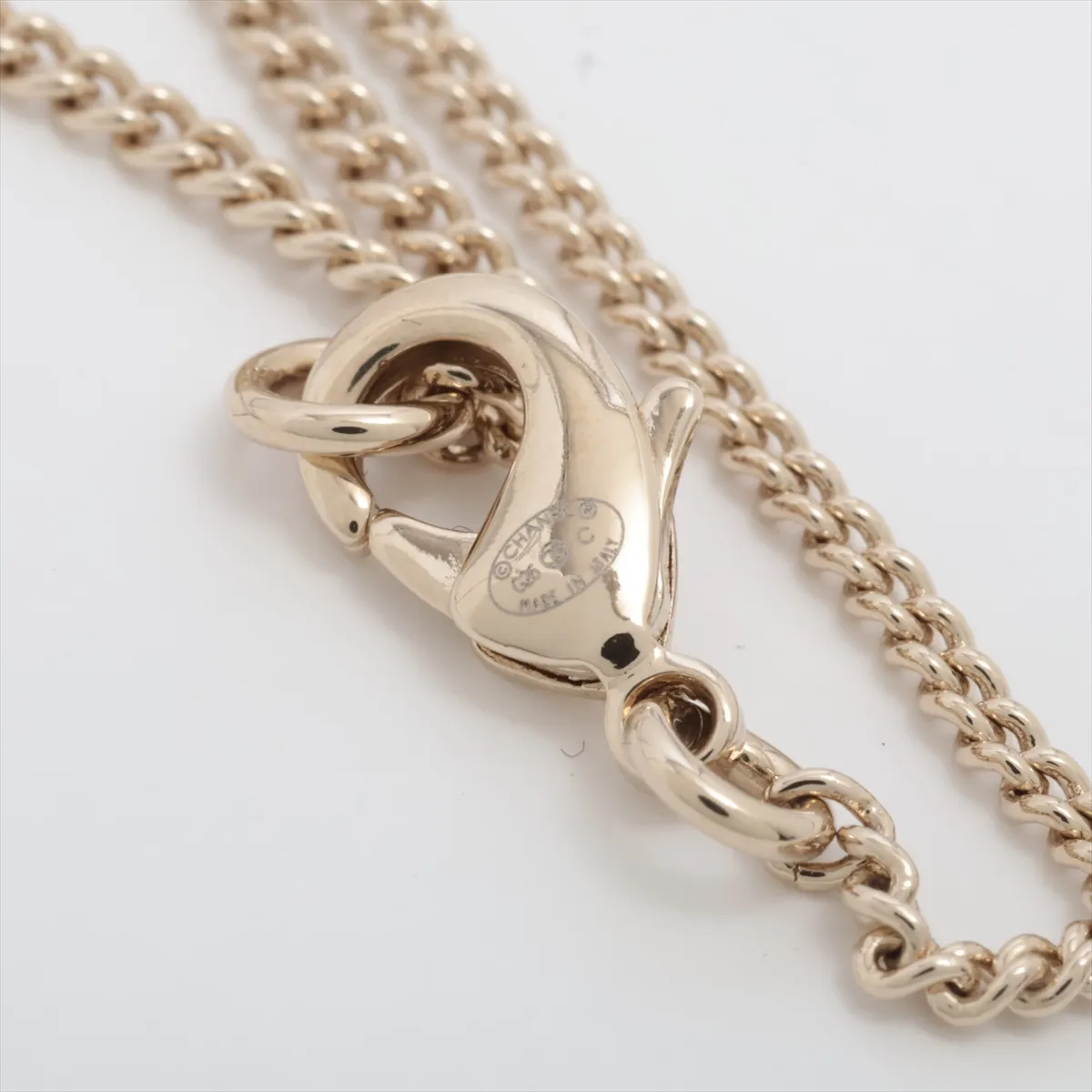 Coco Mark Bambi G26C Necklace, GP x Rhinestone x Faux Pearl, Gold, — view 4