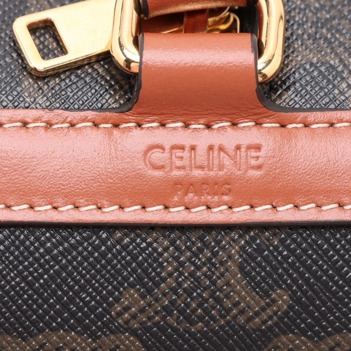 Oval Purse Cuire Triomphe PVC x Leather Shoulder Bag Black x Brown — view 7