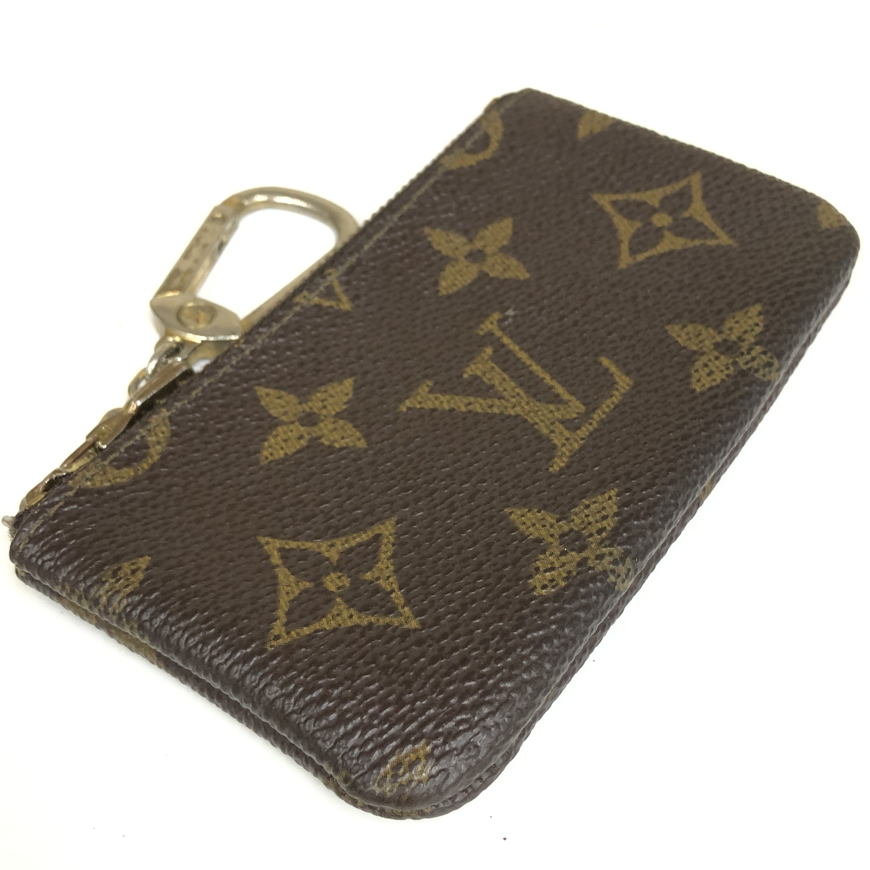 Monogram Pochette Clé Coin Case M62650 with Keyring 1920ET Compact Wallet Coin Purse Wallet Made in France — view 4