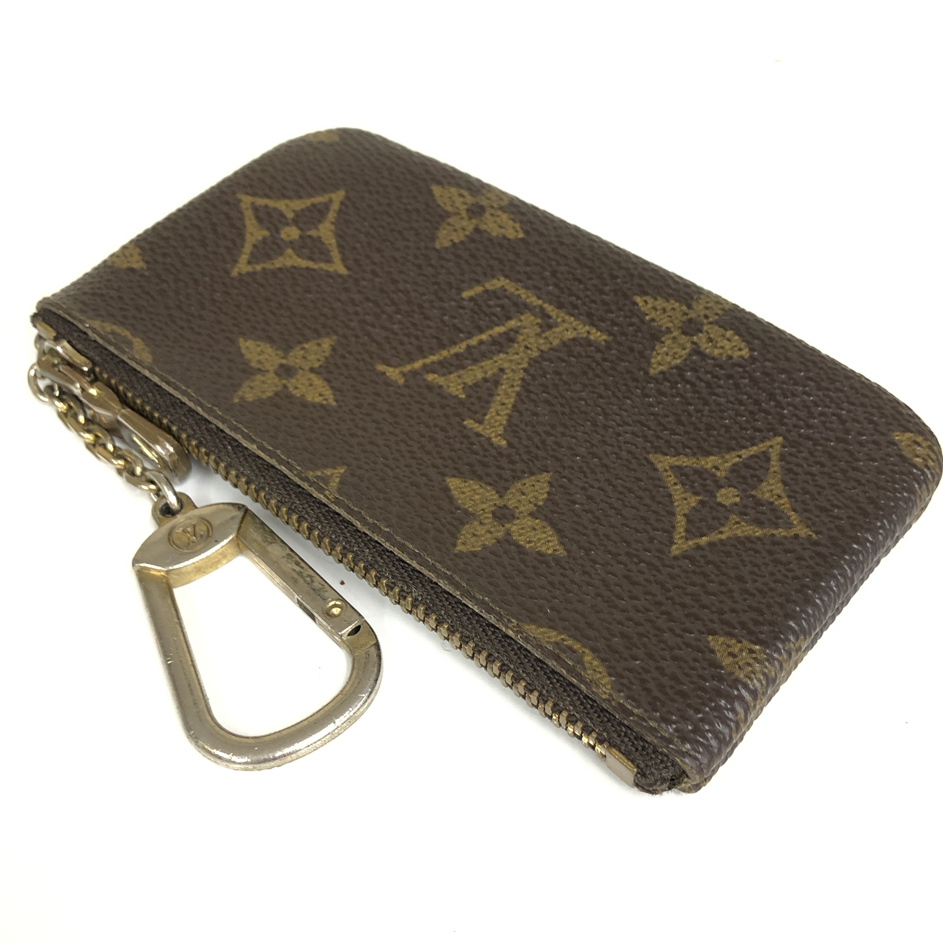 Monogram Pochette Clé Coin Case M62650 with Keyring 1920ET Compact Wallet Coin Purse Wallet Made in France — view 7