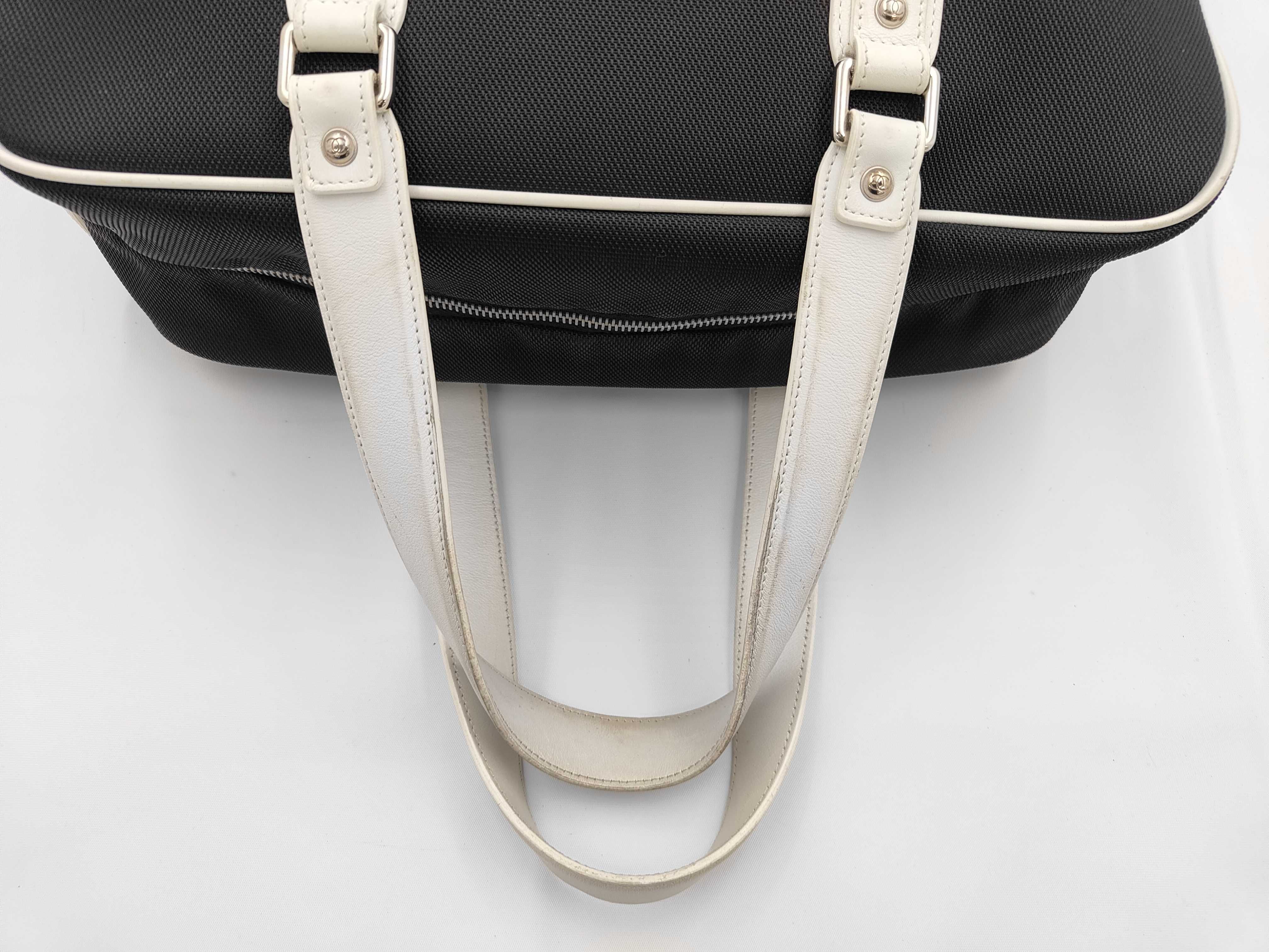 Airline Tote Bag, Canvas x Leather, Black x White x Red, 22349752 Tote Bag — view 3