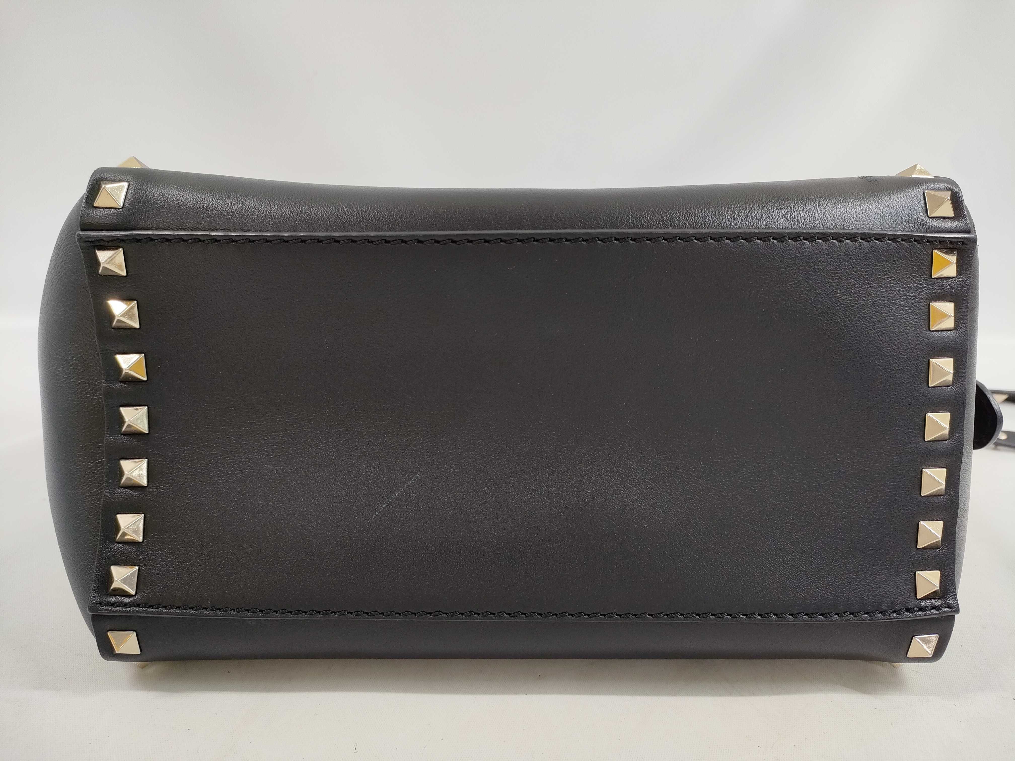 Rockstud Leather x Stud 2-Way Handbag, Black — view 6