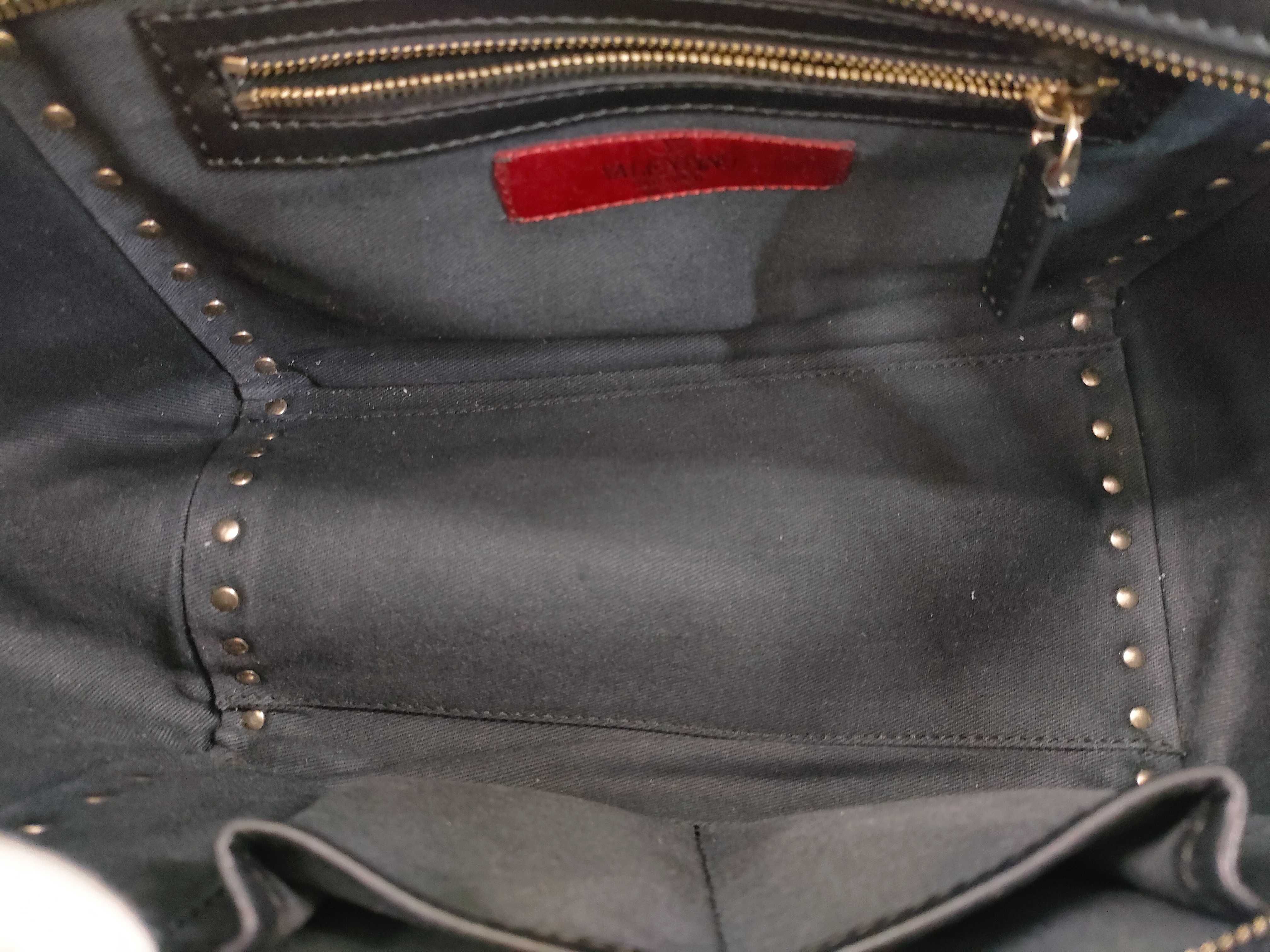 Rockstud Leather x Stud 2-Way Handbag, Black — view 9