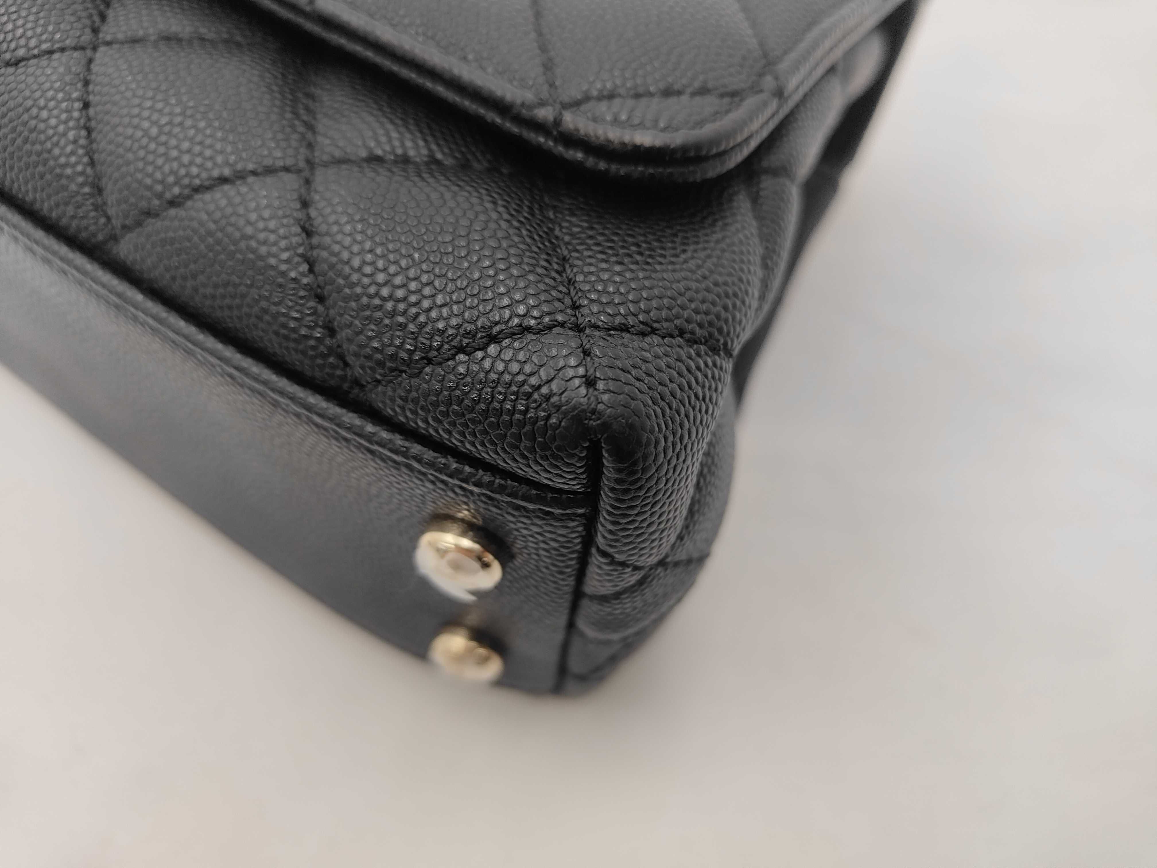 Coco Handle Mini Matelassé Handbag, Caviar Skin Shoulder Bag — view 6