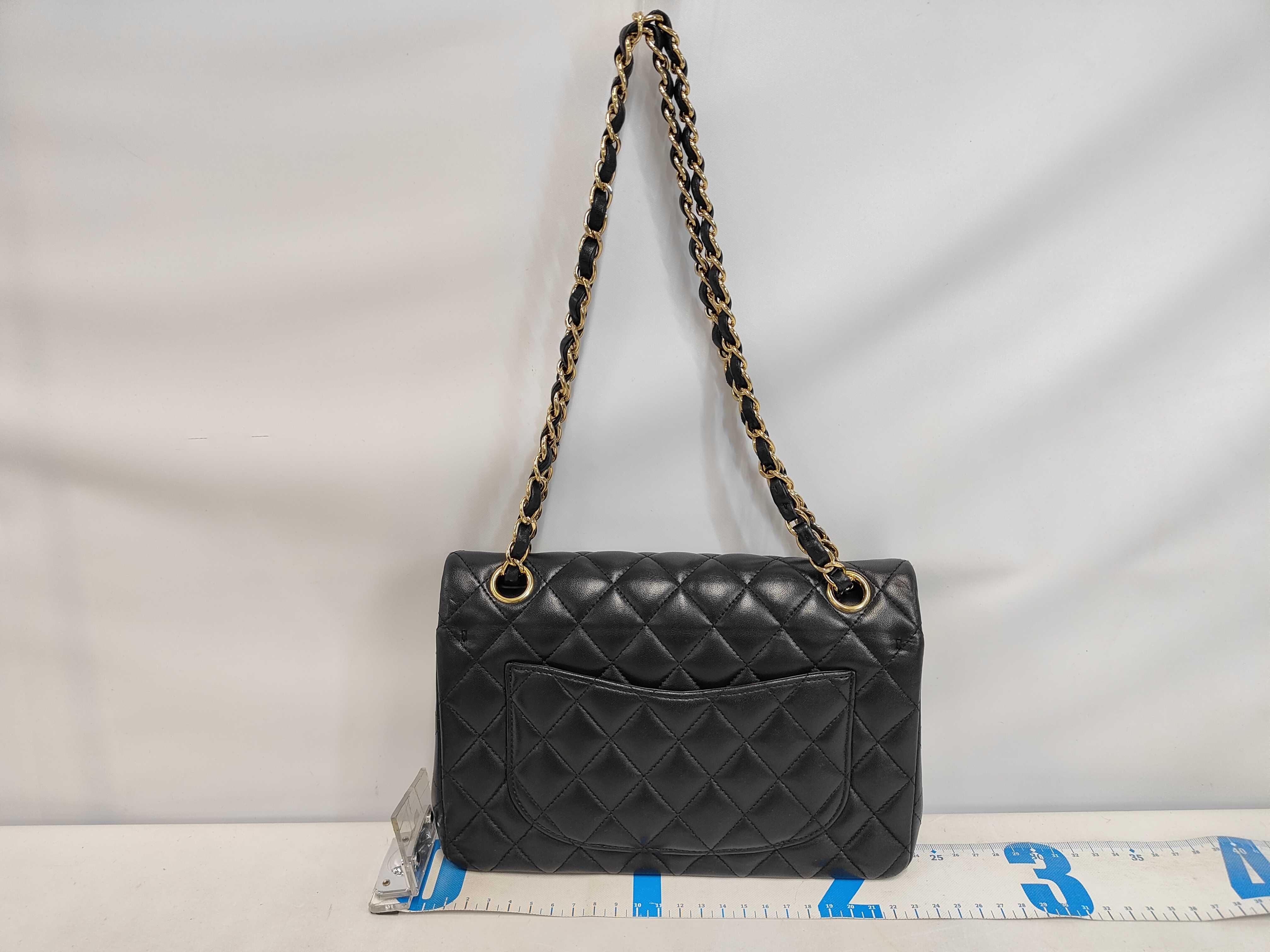 W-Flap 23 Chain Shoulder Bag, Matelassé Lambskin, Black GP — view 2