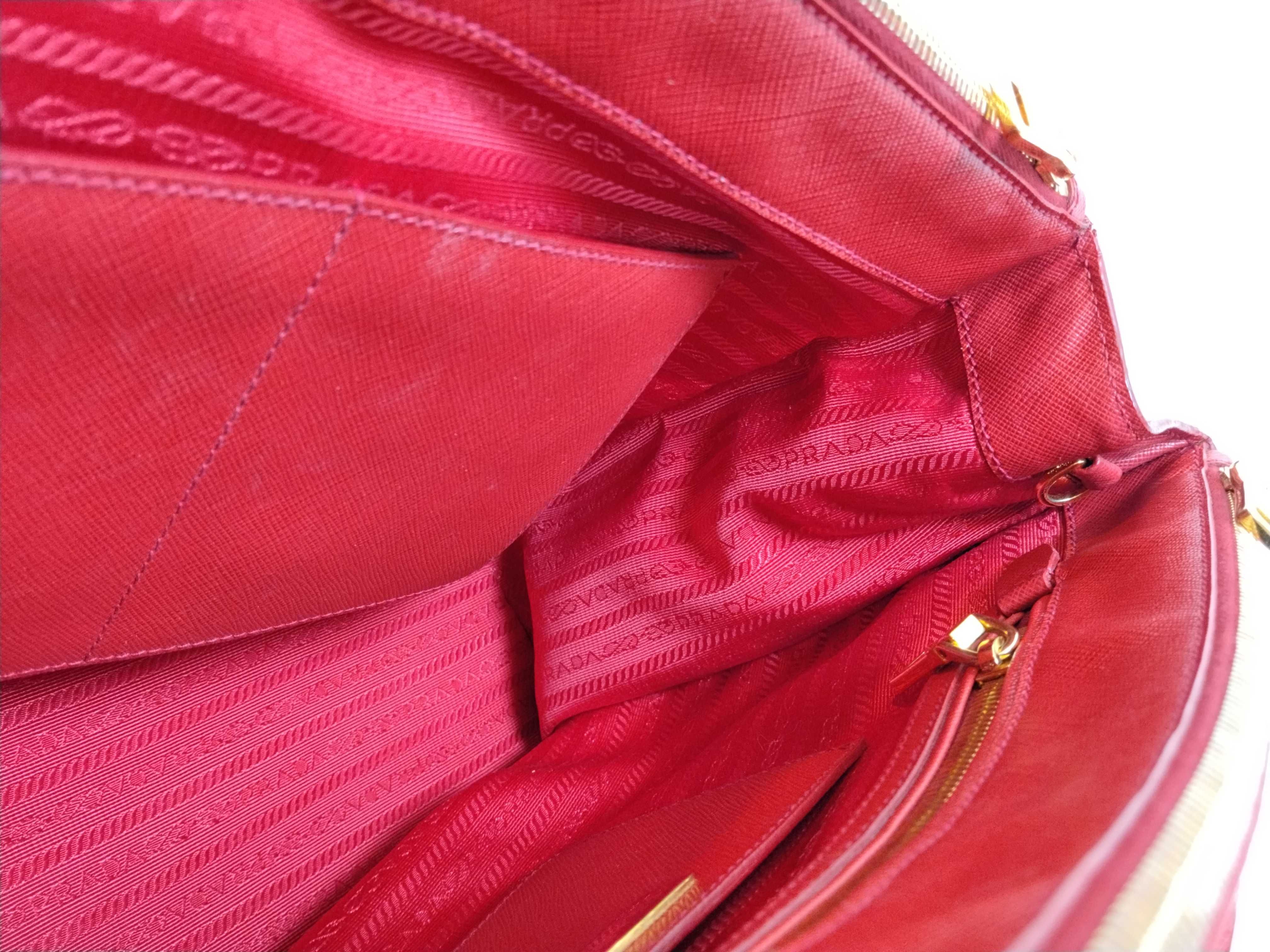 ID- Saffiano Lux cow skin 2-way handbag Red BN2274 handbag — view 9