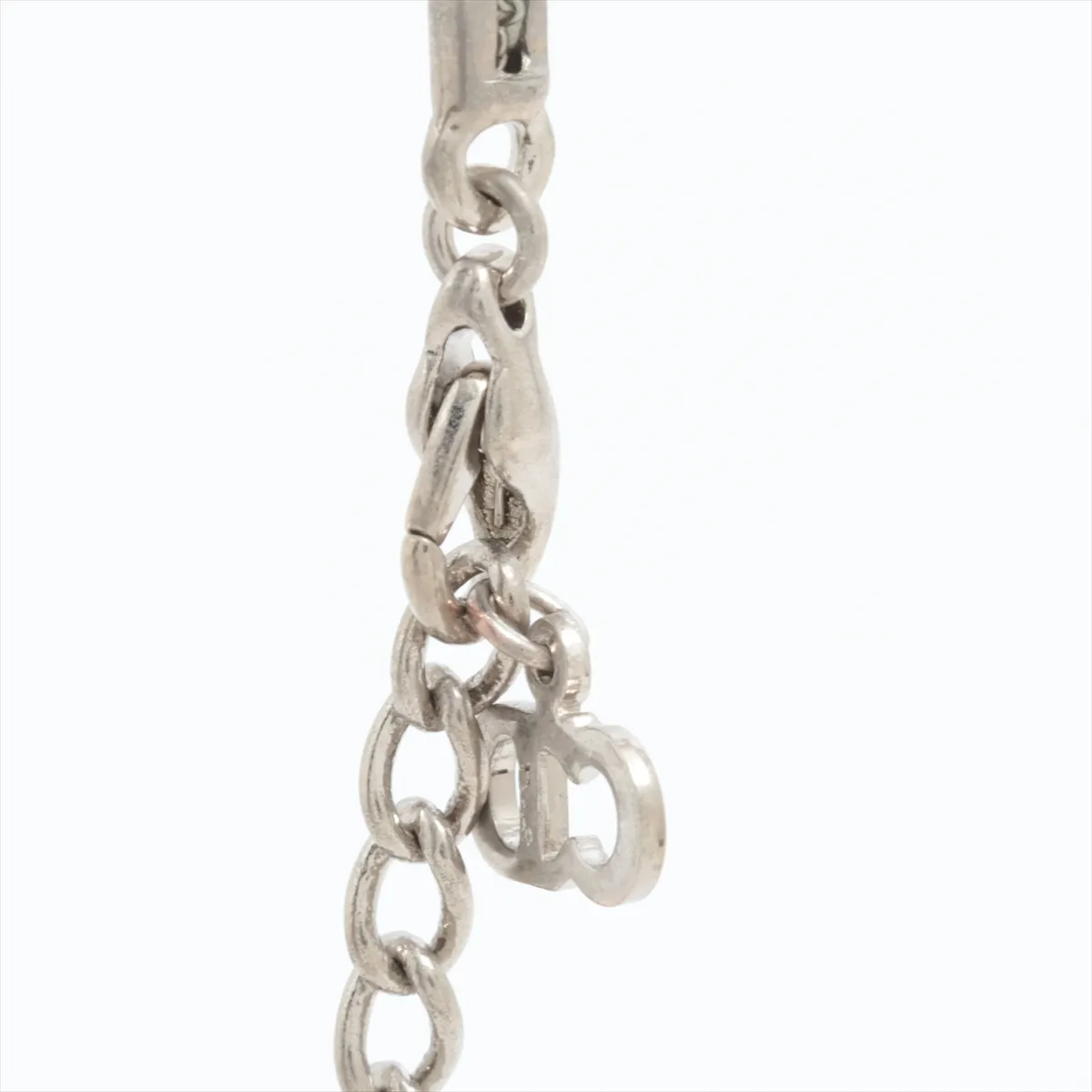 logo necklace, metal, silver. Shows signs of wear, — view 3