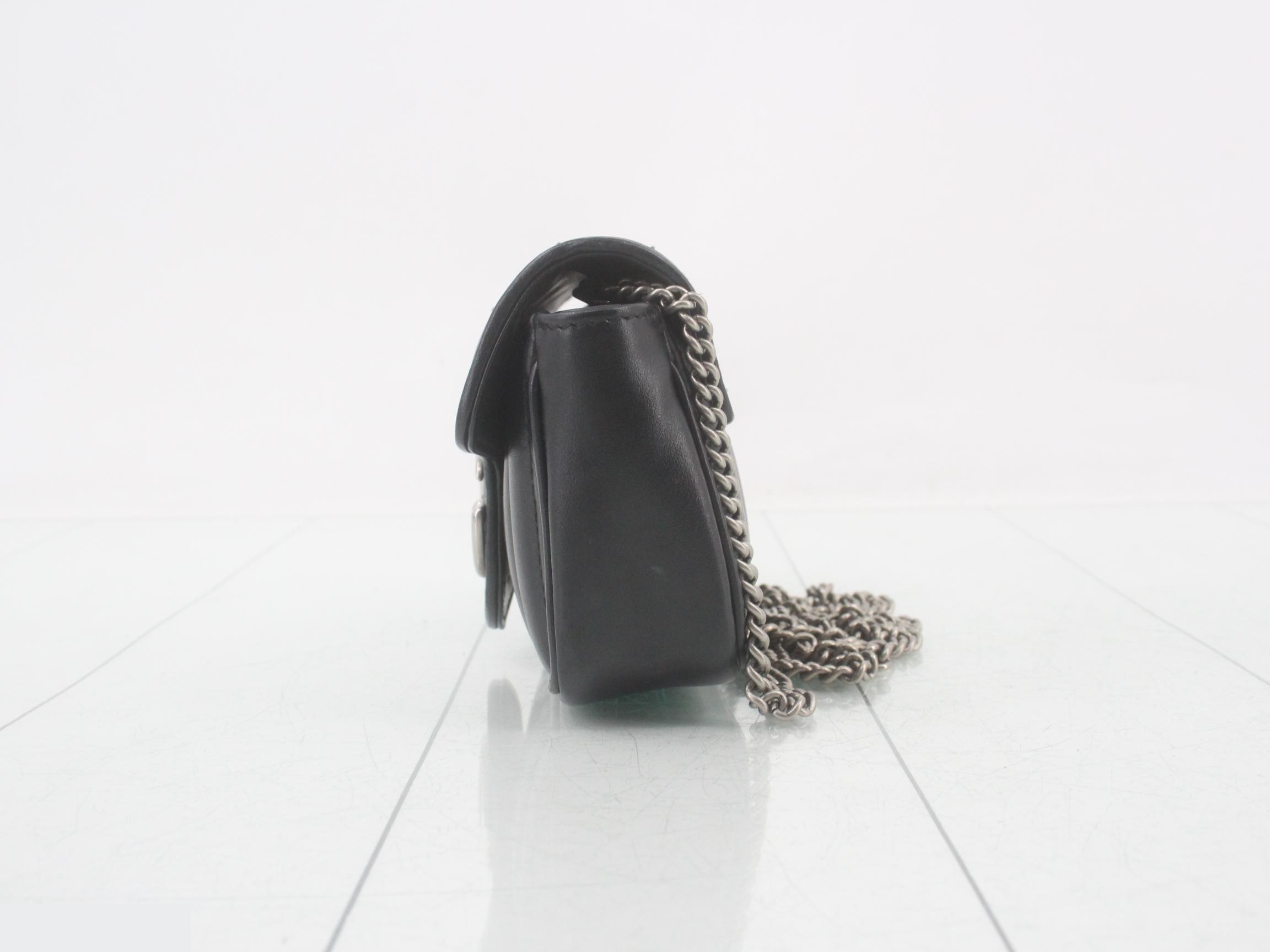 Marmont quilted black leather shoulder bag with box. — view 3