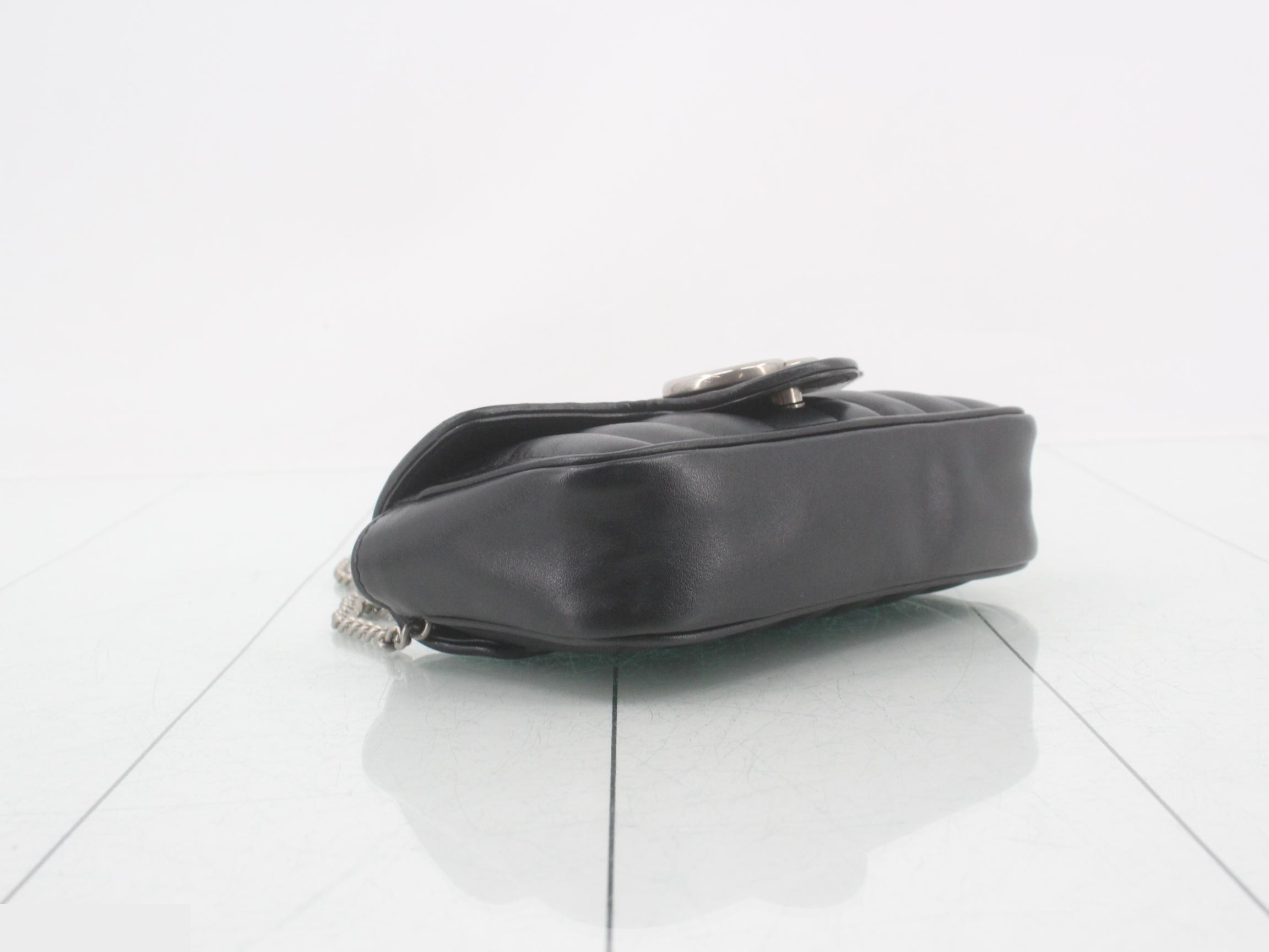 Marmont quilted black leather shoulder bag with box. — view 5