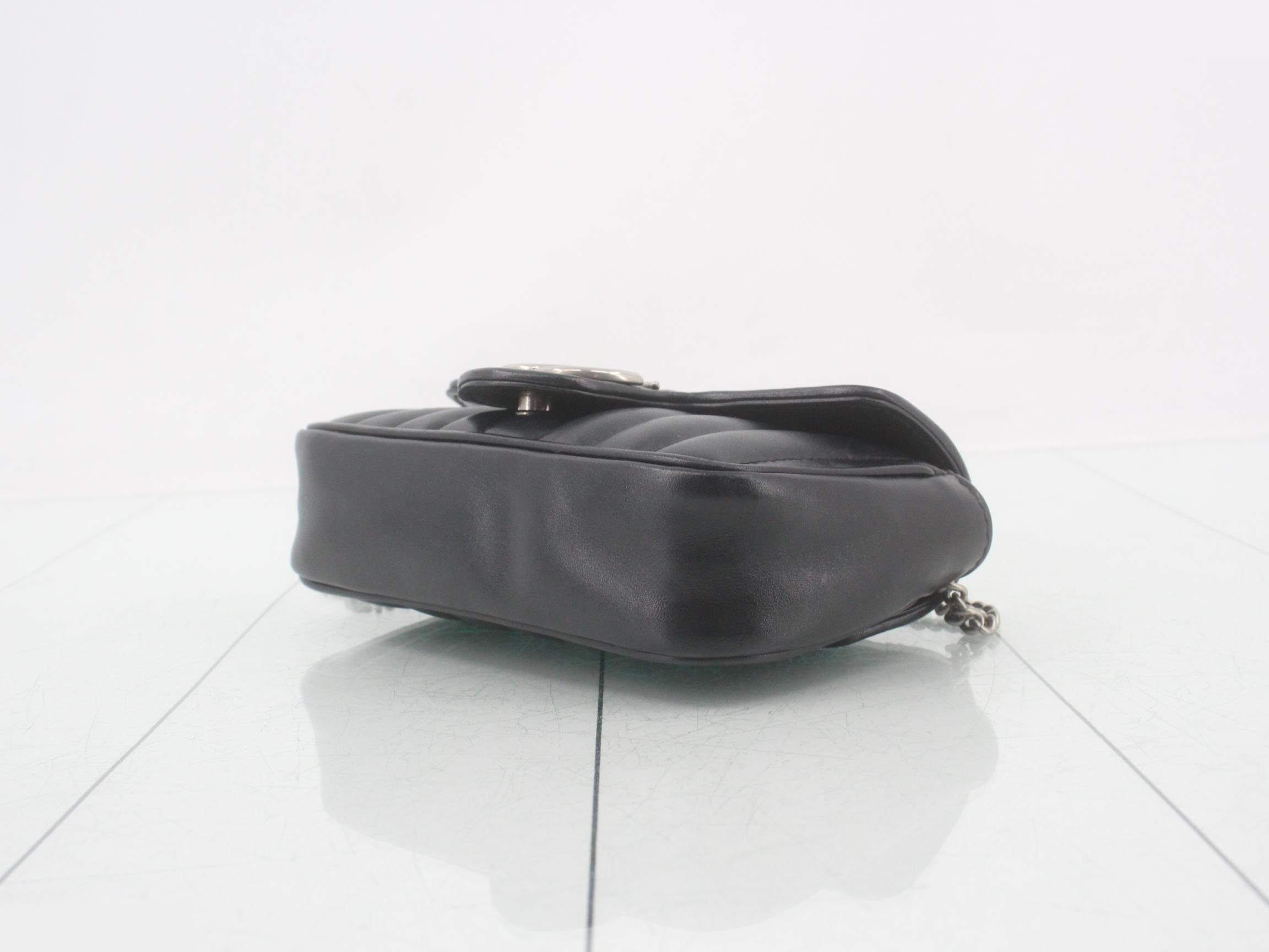 Marmont quilted black leather shoulder bag with box. — view 6