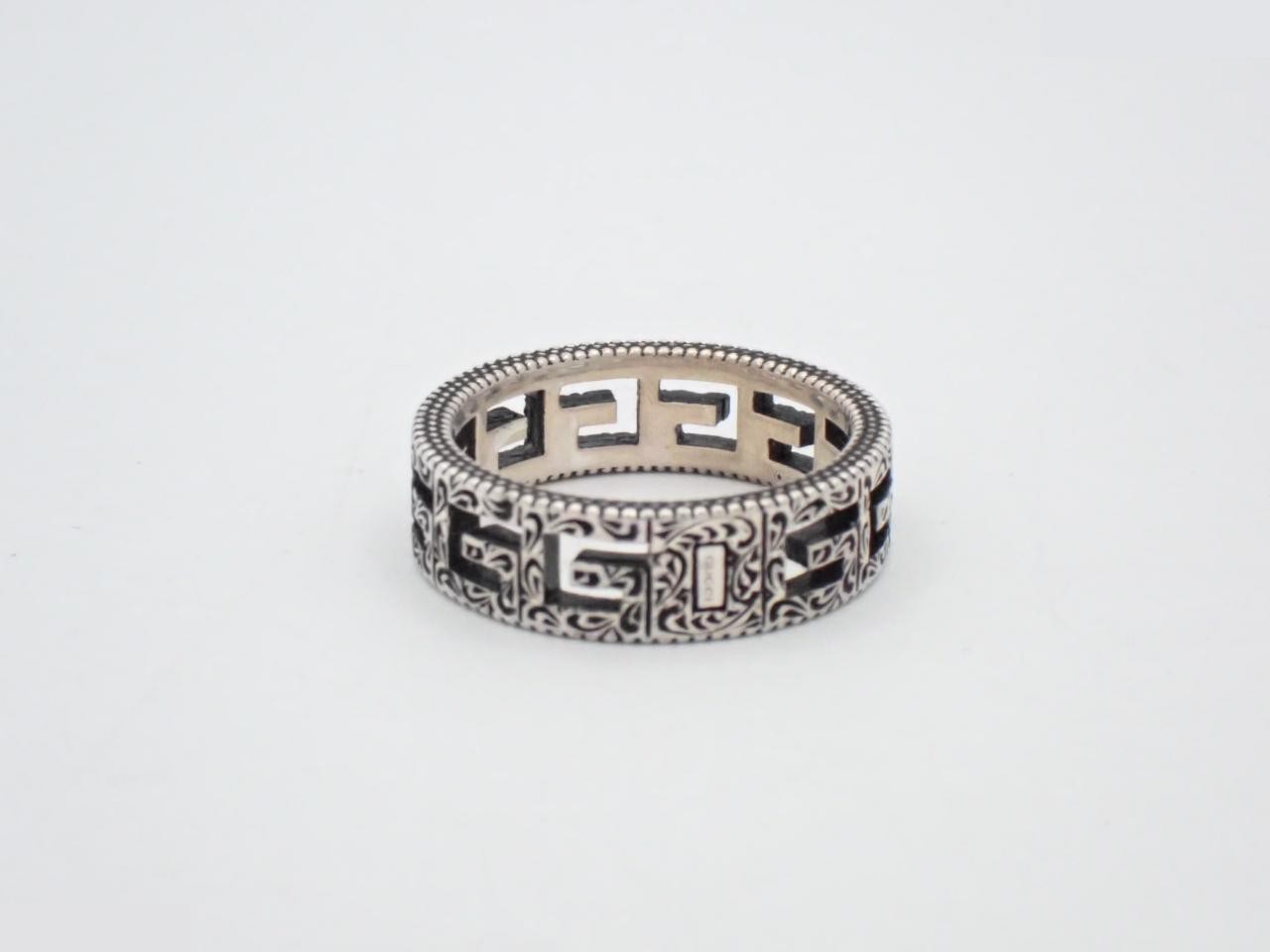 925 Square G Arabesque Ring 5.8g #18.5 — view 2