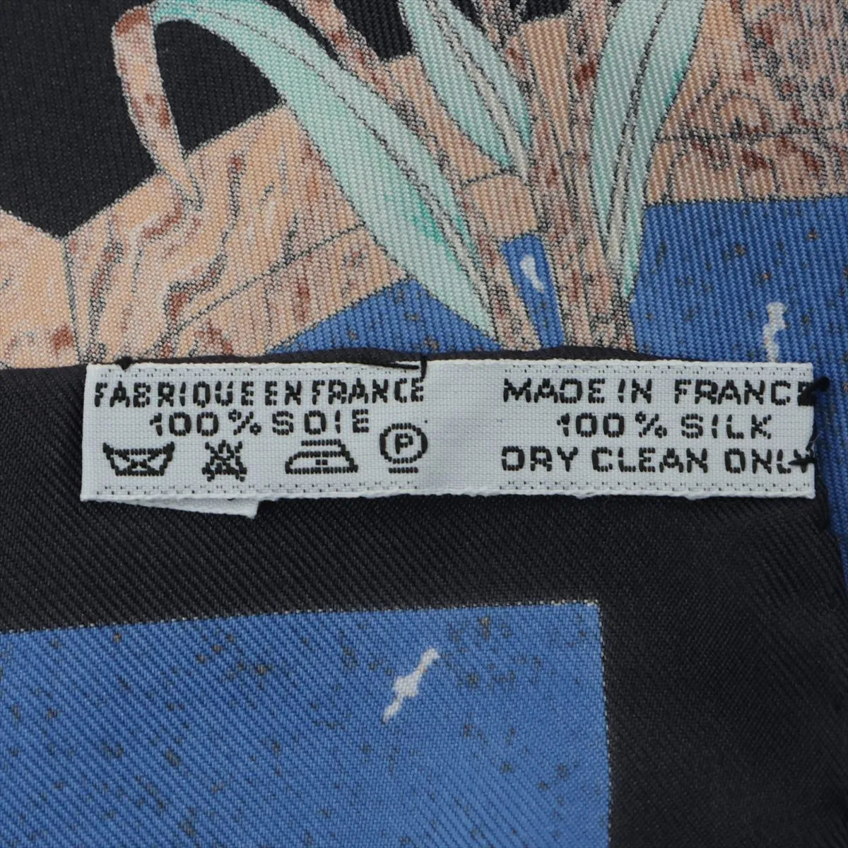Carre 90 PIERRES d’Orient et d’OCCIDENT Minerals from the East and the West Scarf Silk Black x Blue — view 7