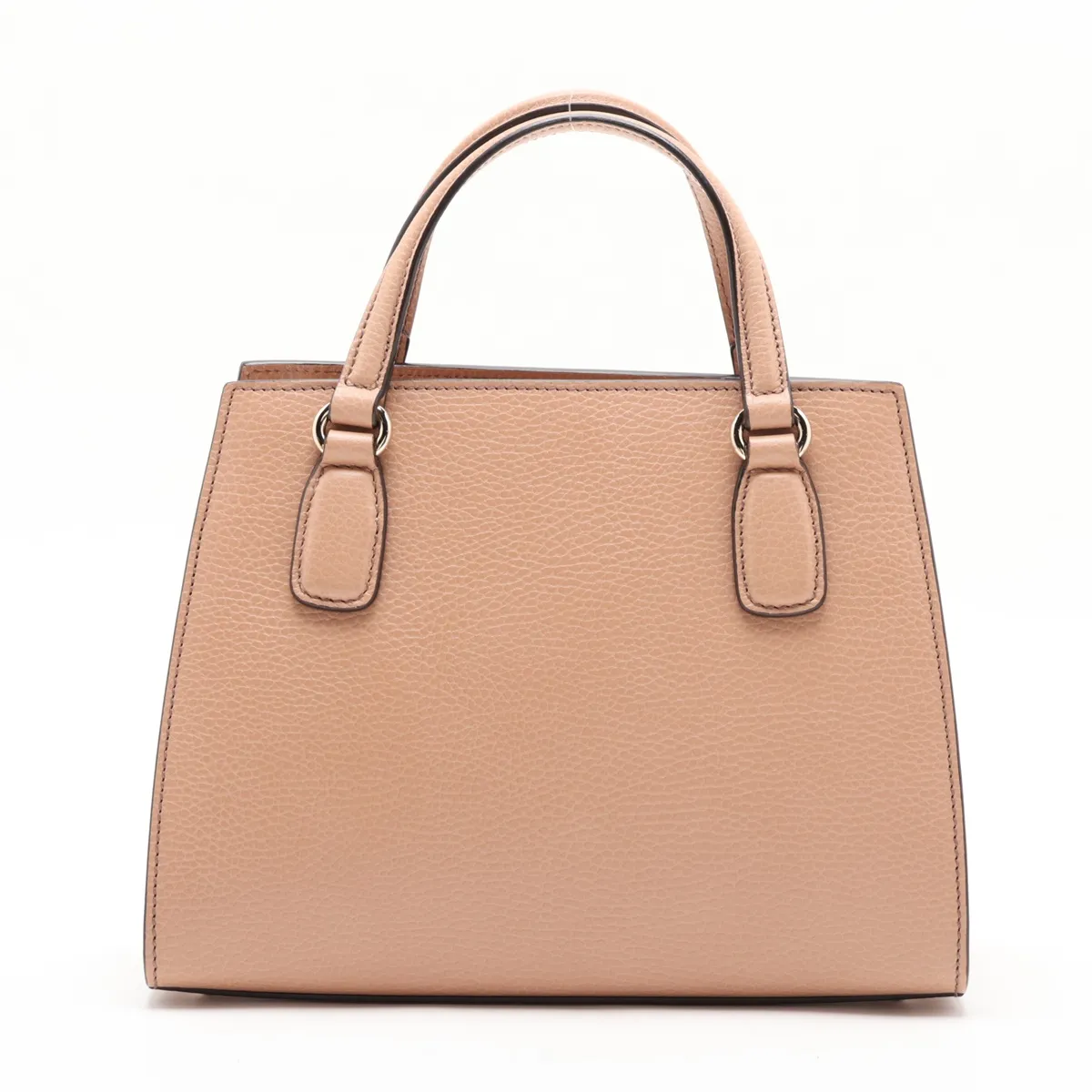 Interlocking G 607722 Leather 2-Way Handbag, Beige, Outlet — view 2