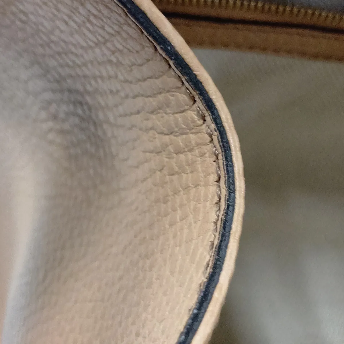 Interlocking G 607722 Leather 2-Way Handbag, Beige, Outlet — view 13