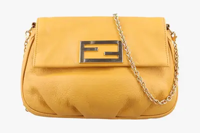 Fendista Pochette Leather Yellow