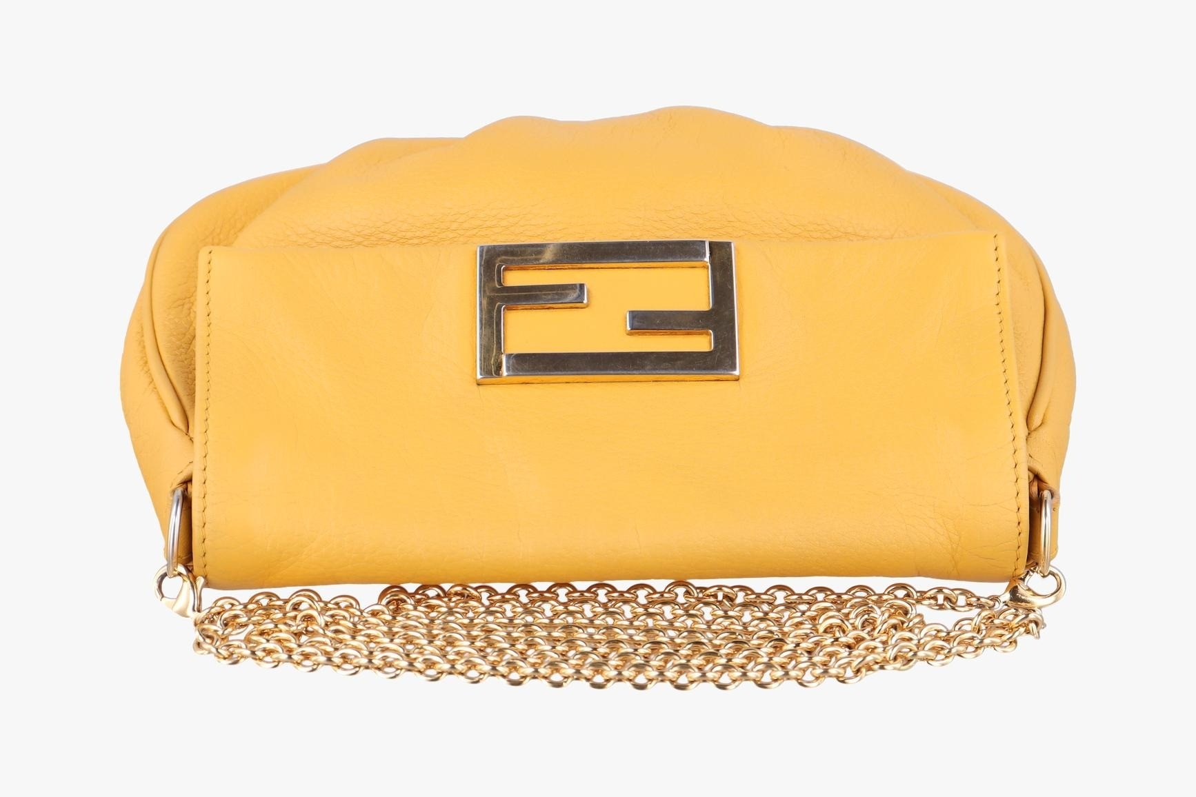 Fendista Pochette Leather Yellow — view 5