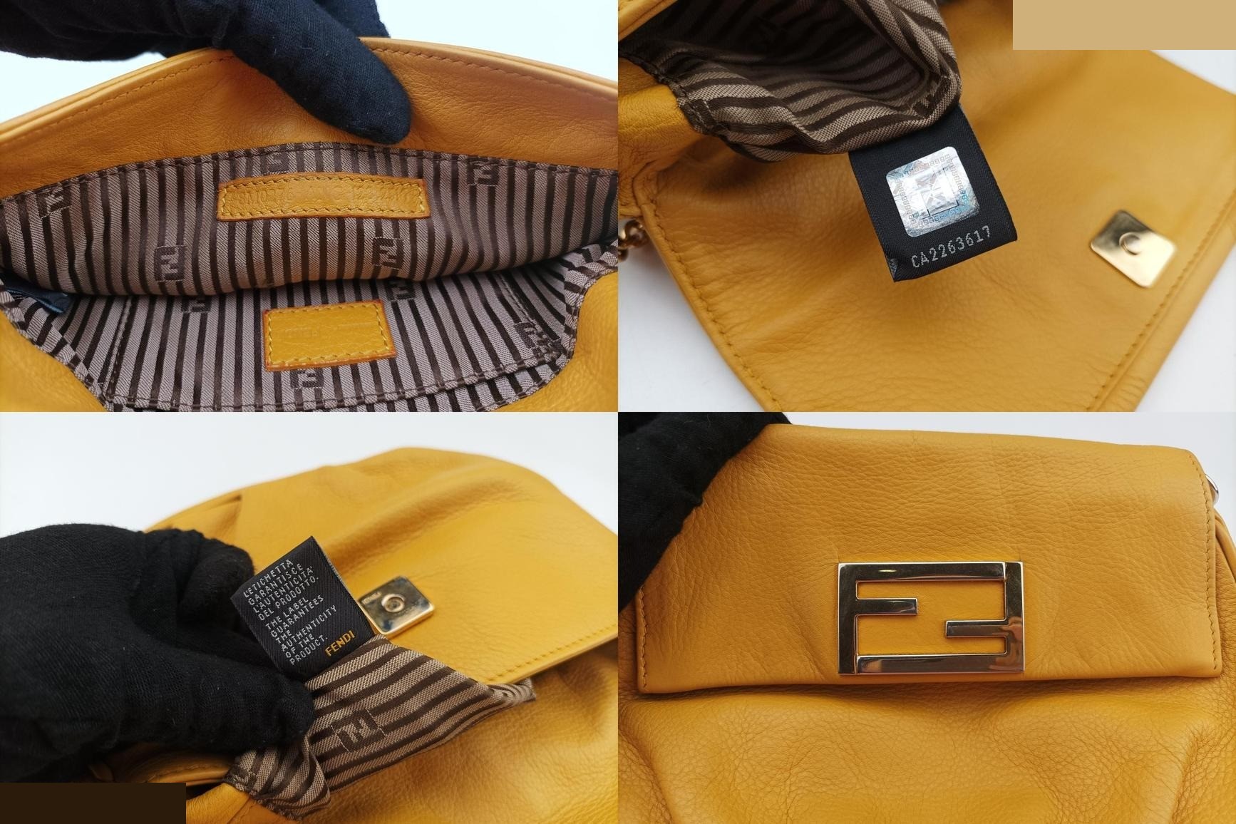 Fendista Pochette Leather Yellow — view 8