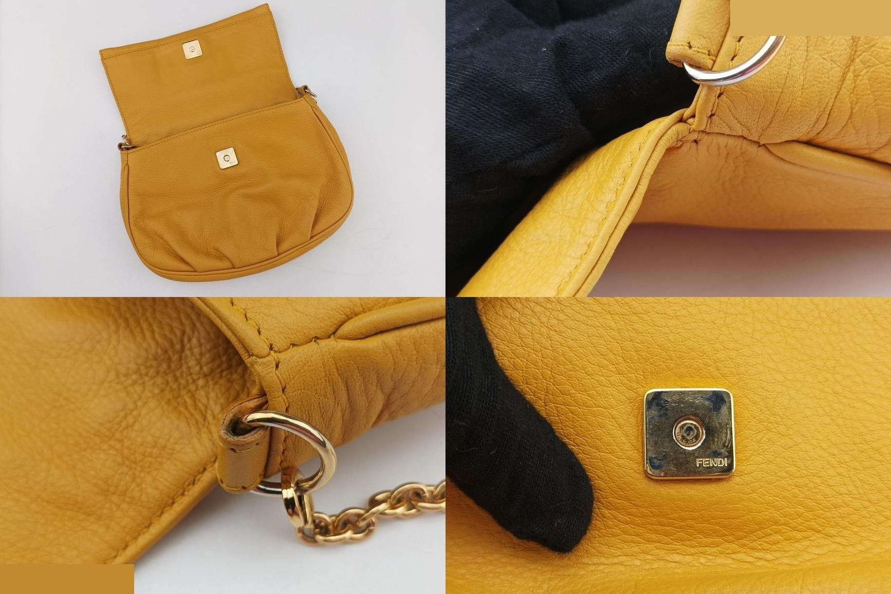 Fendista Pochette Leather Yellow — view 9