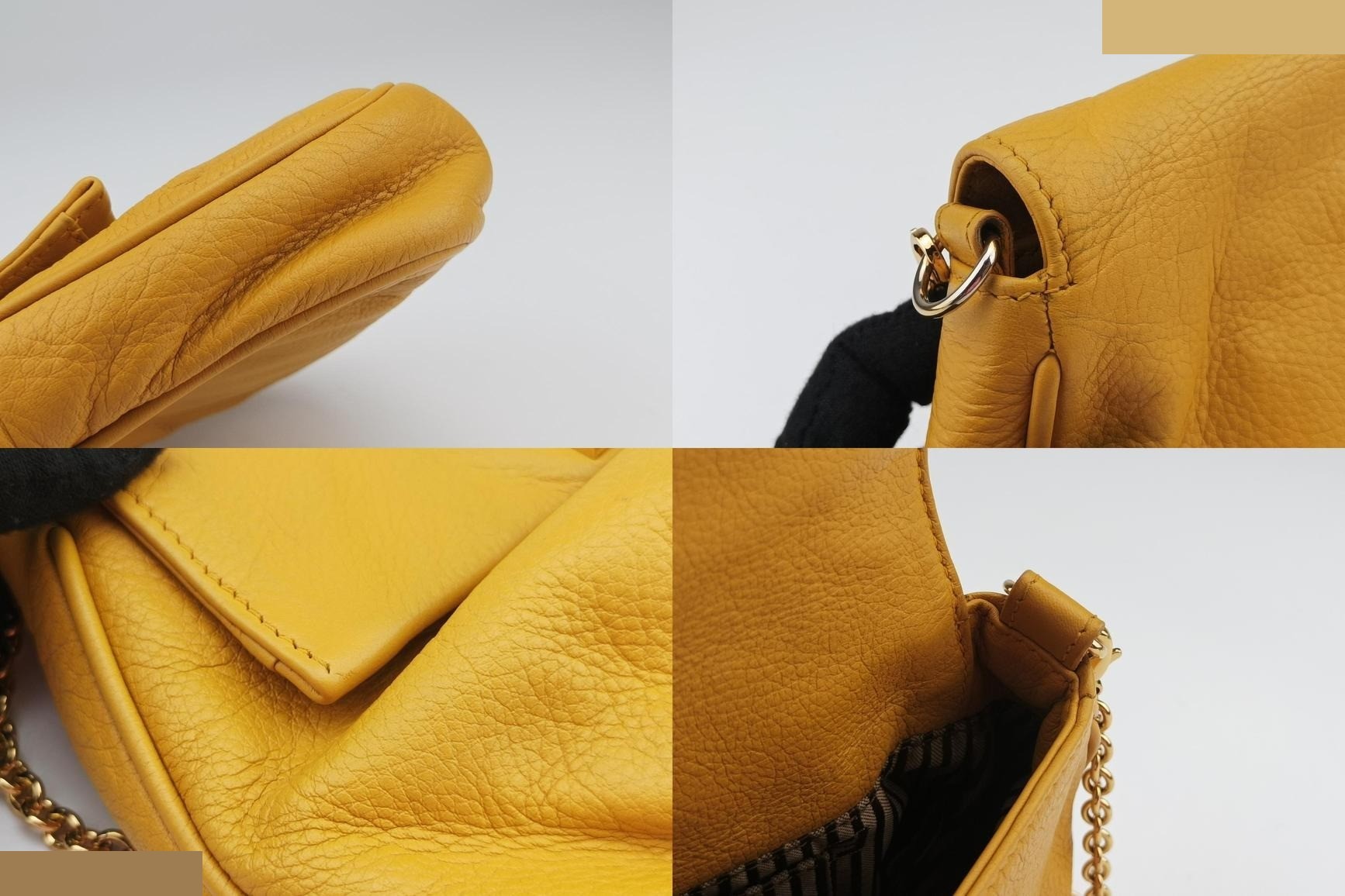 Fendista Pochette Leather Yellow — view 10