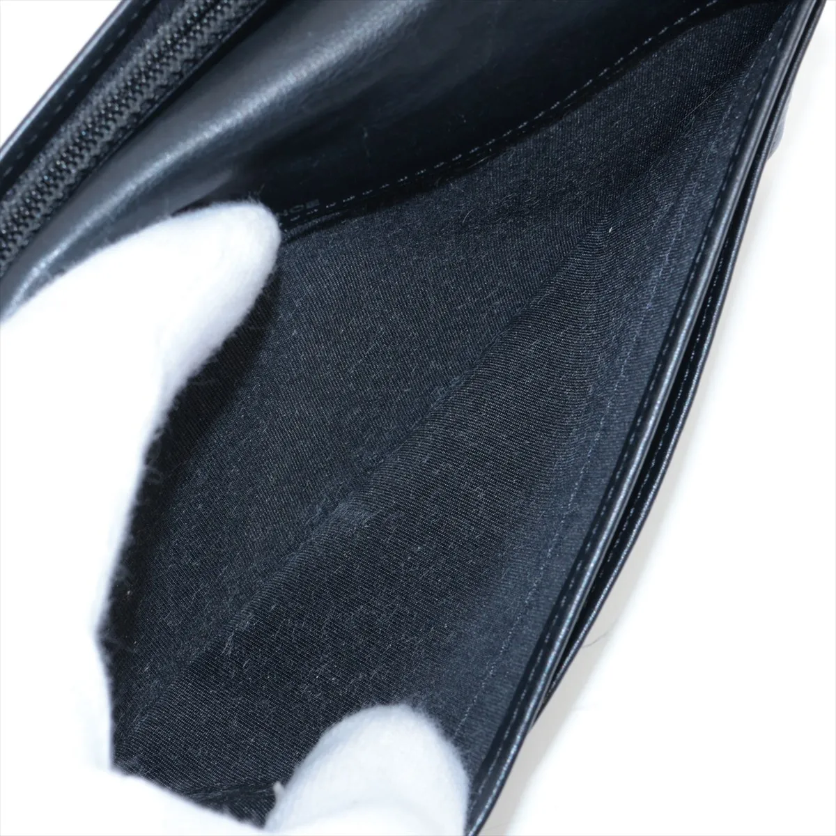 Matelassé Patent Leather Long Wallet, Black, Silver Hardware, 13732748 — view 7