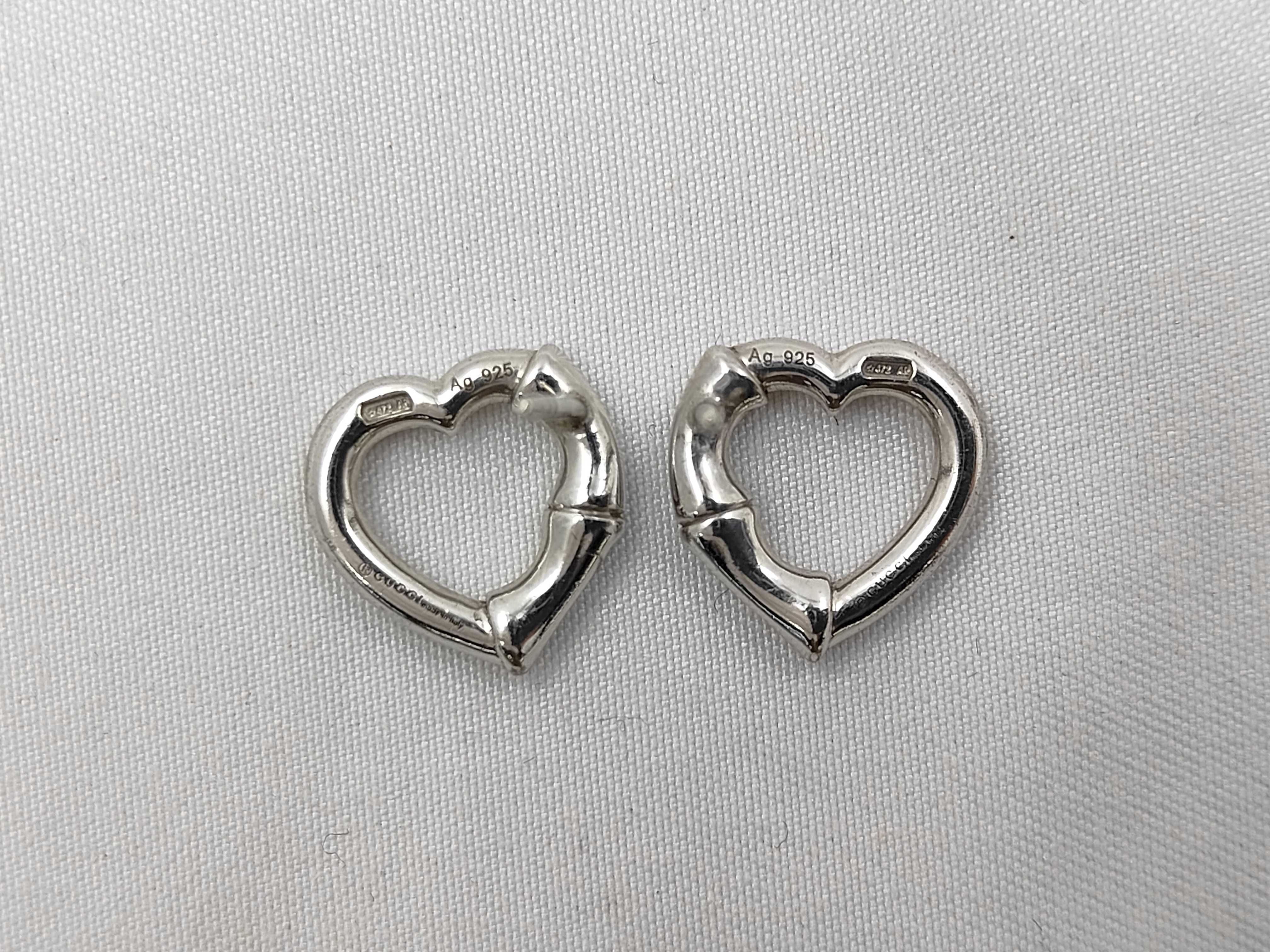 Ag925 heart earrings — view 2