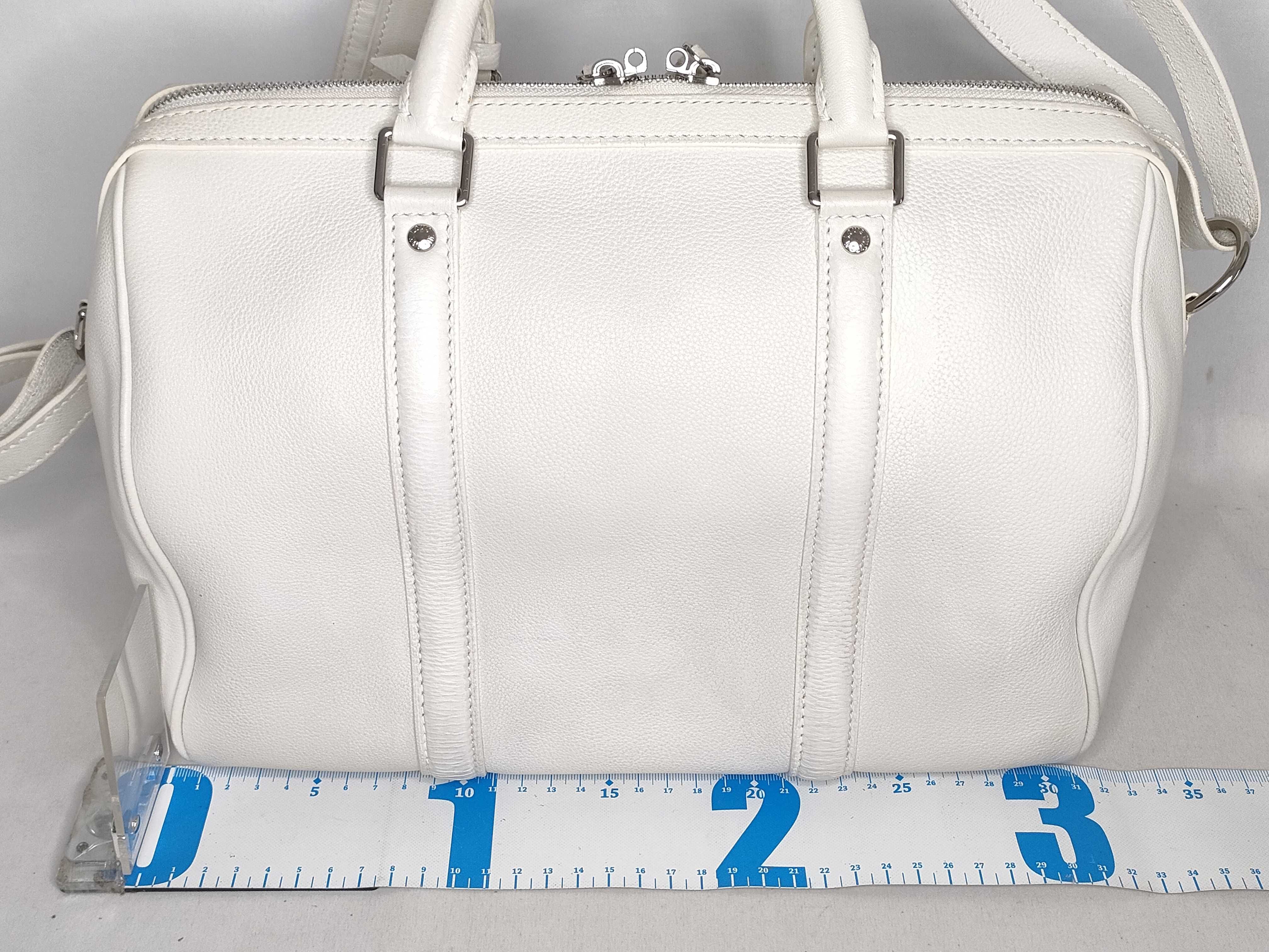 ID- Cowskin White Speedy 30cm Handbag SHW — view 2