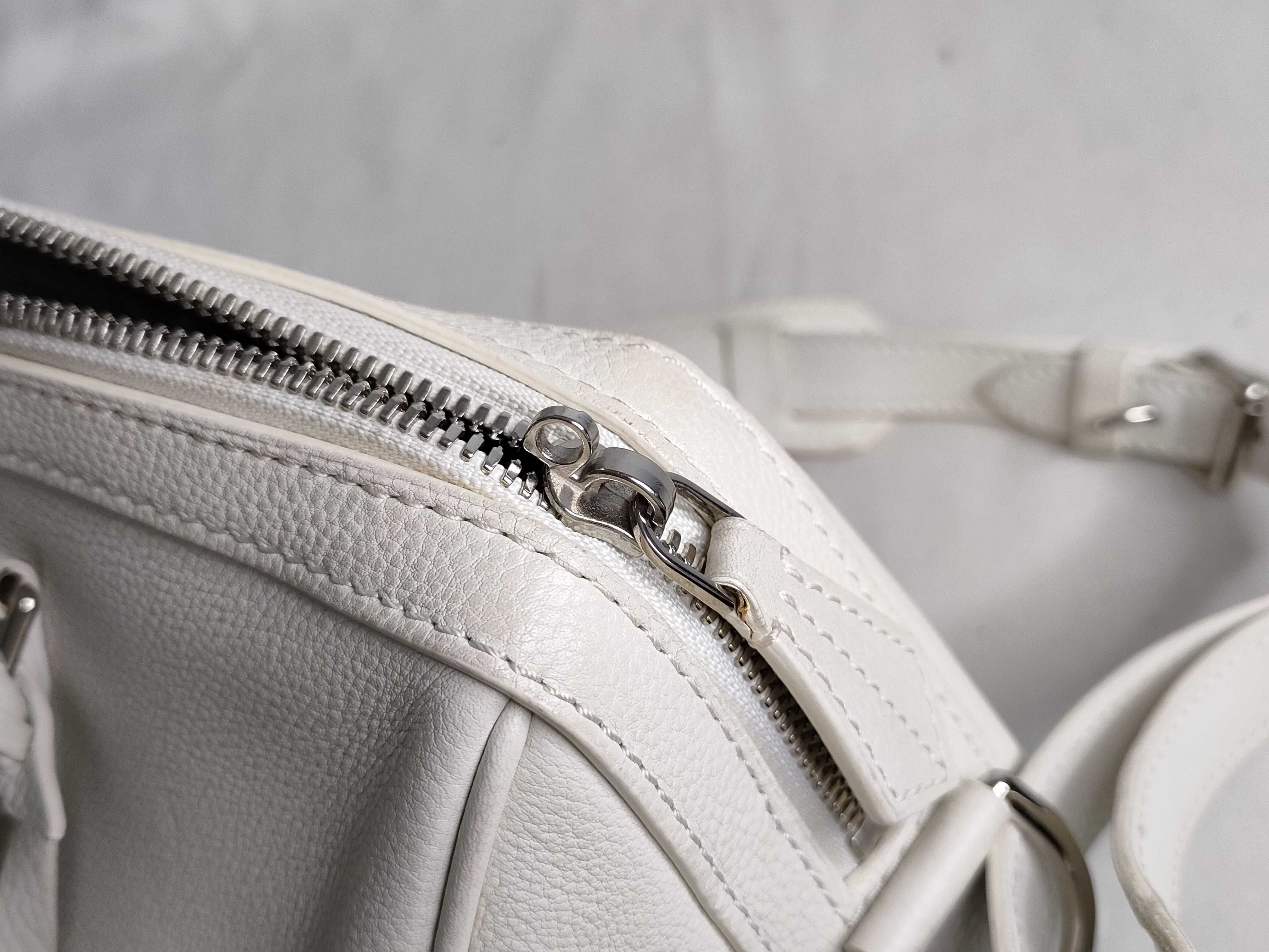 ID- Cowskin White Speedy 30cm Handbag SHW — view 14