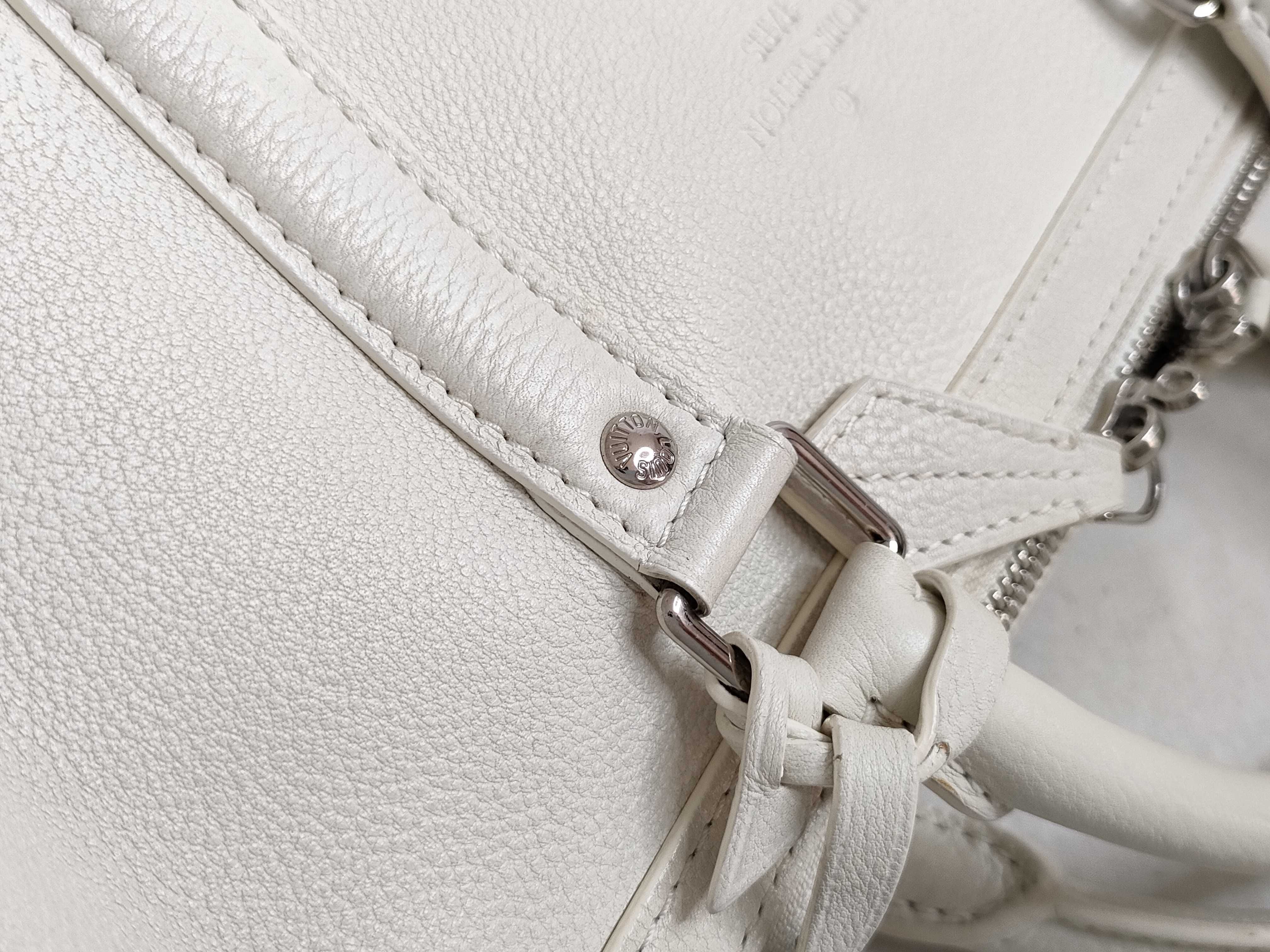 ID- Cowskin White Speedy 30cm Handbag SHW — view 5