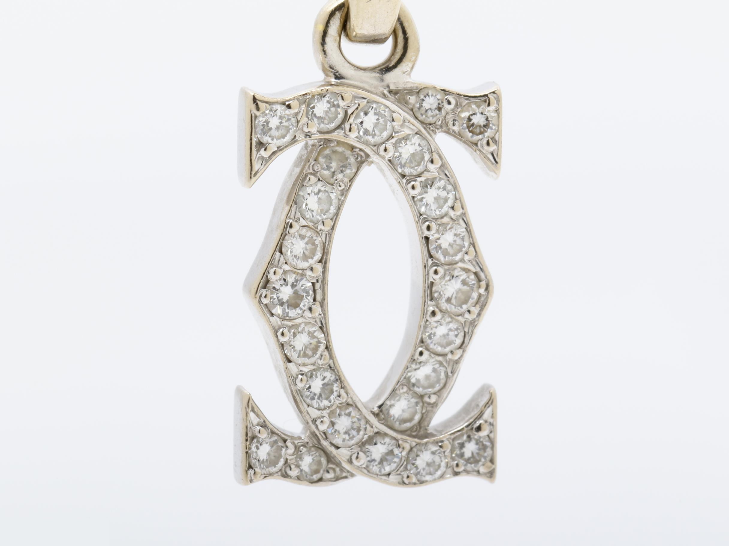 2C Motif (Precious Metal) Charm Pendant 750WG 2.1g Diamond — view 2