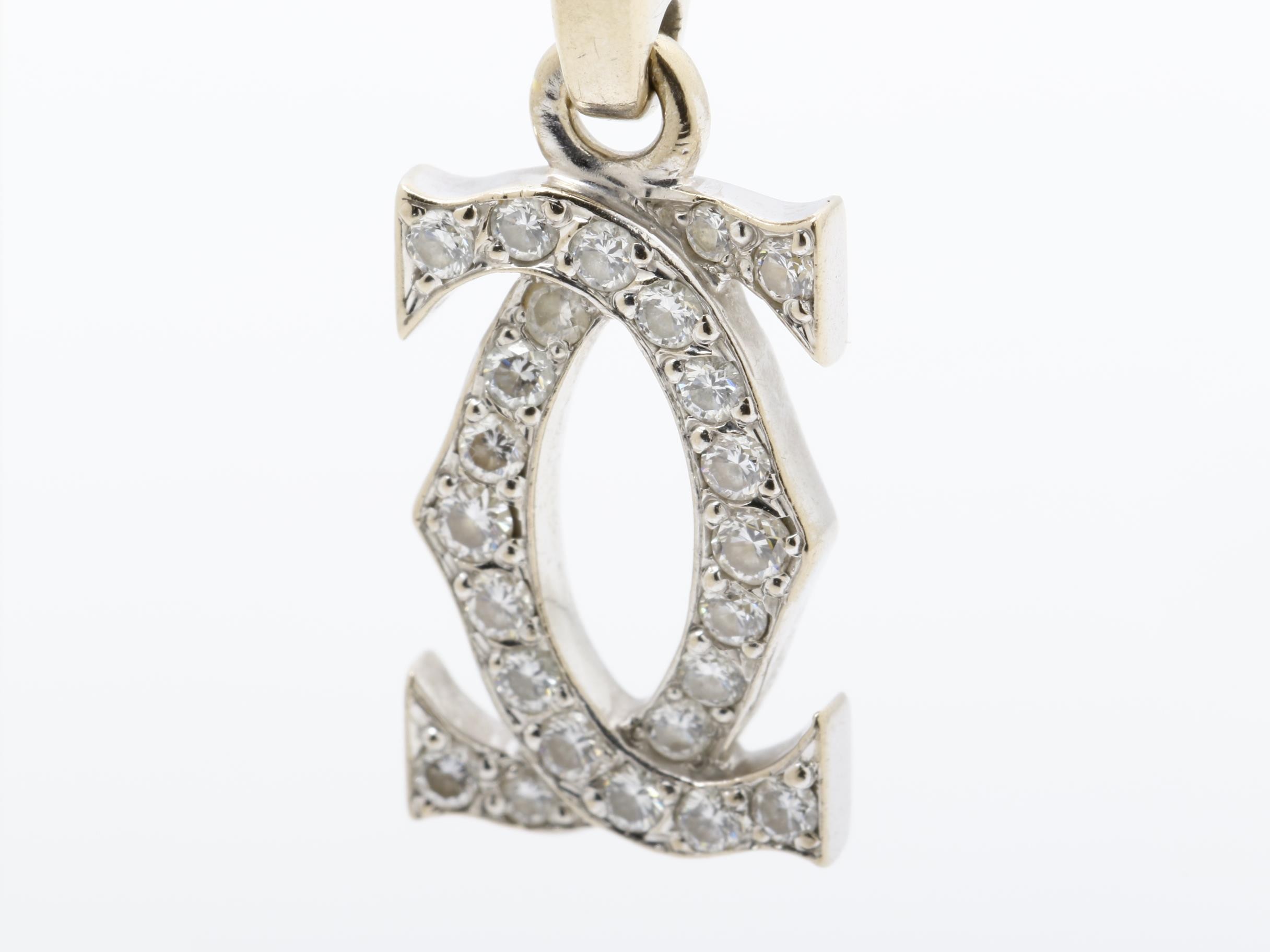 2C Motif (Precious Metal) Charm Pendant 750WG 2.1g Diamond — view 3
