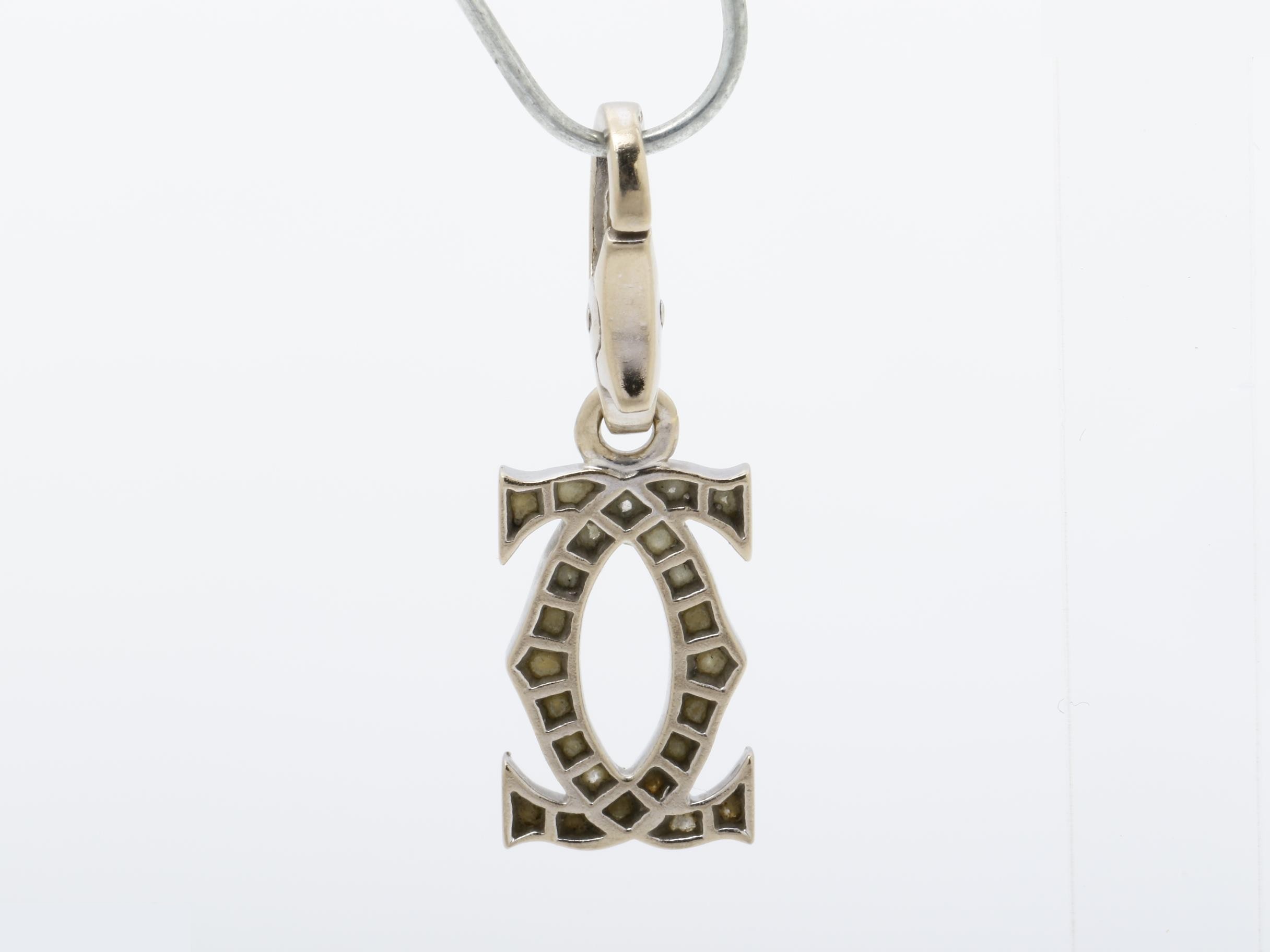 2C Motif (Precious Metal) Charm Pendant 750WG 2.1g Diamond — view 4