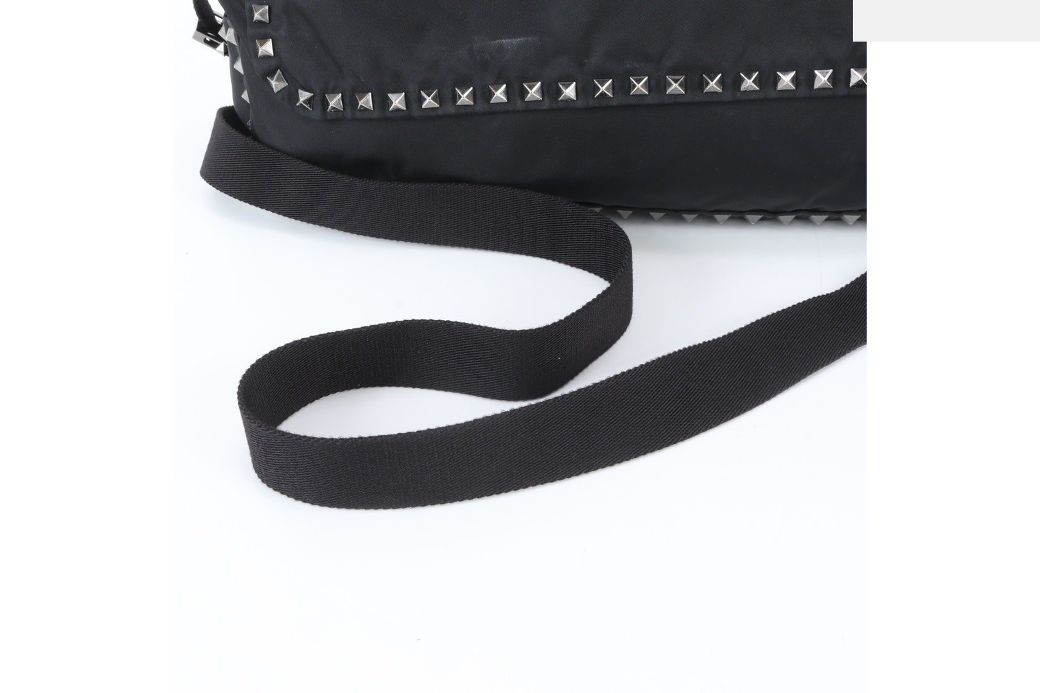 Studded Leather Nylon Shoulder Bag — view 2