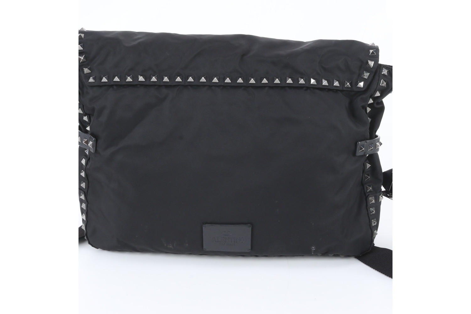 Studded Leather Nylon Shoulder Bag — view 3