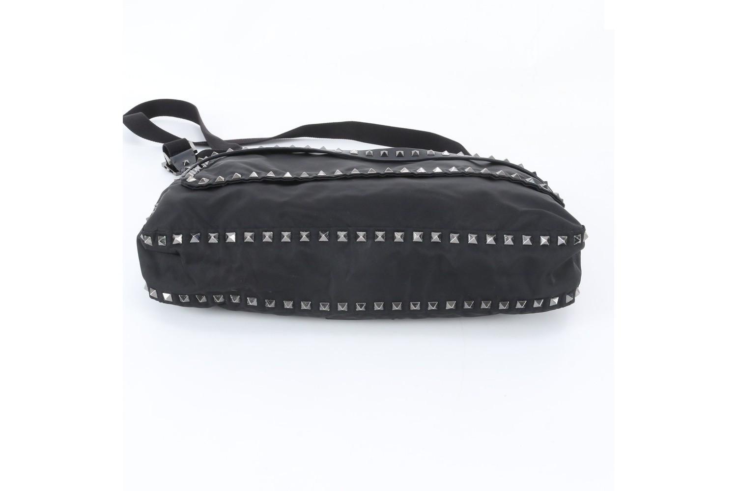 Studded Leather Nylon Shoulder Bag — view 6