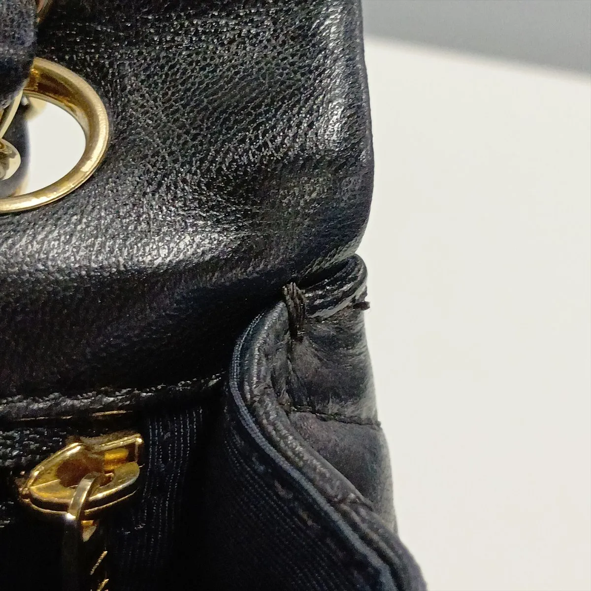 Matelassé Lambskin Single Flap Double Chain Bag Charm, Black with Gold Hardware, 13445225, Serial Number 13 — view 11