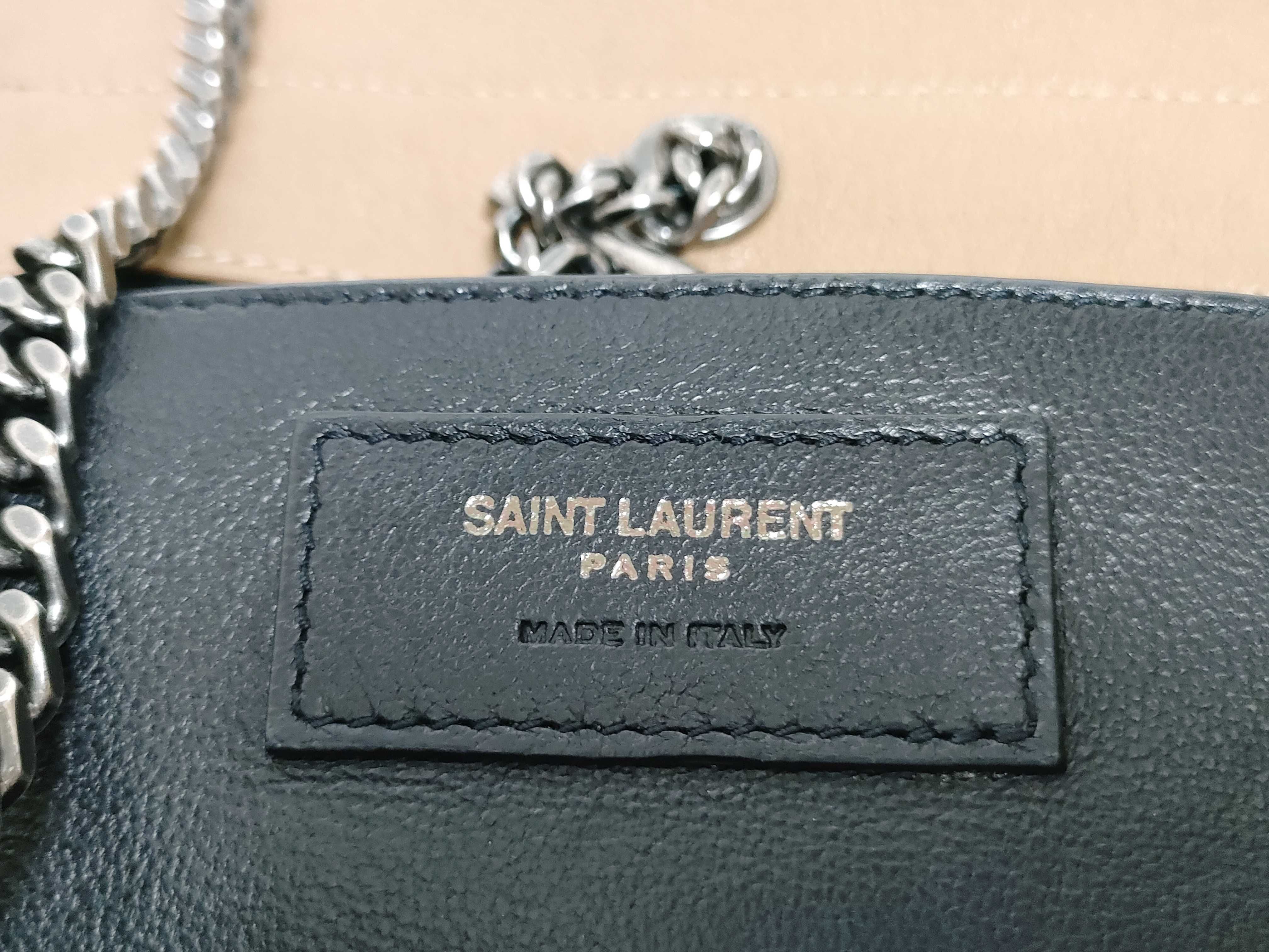 Paris Monogram Leather Chain Shoulder Bag, Beige, 442906 (Shoulder Bag) — view 12