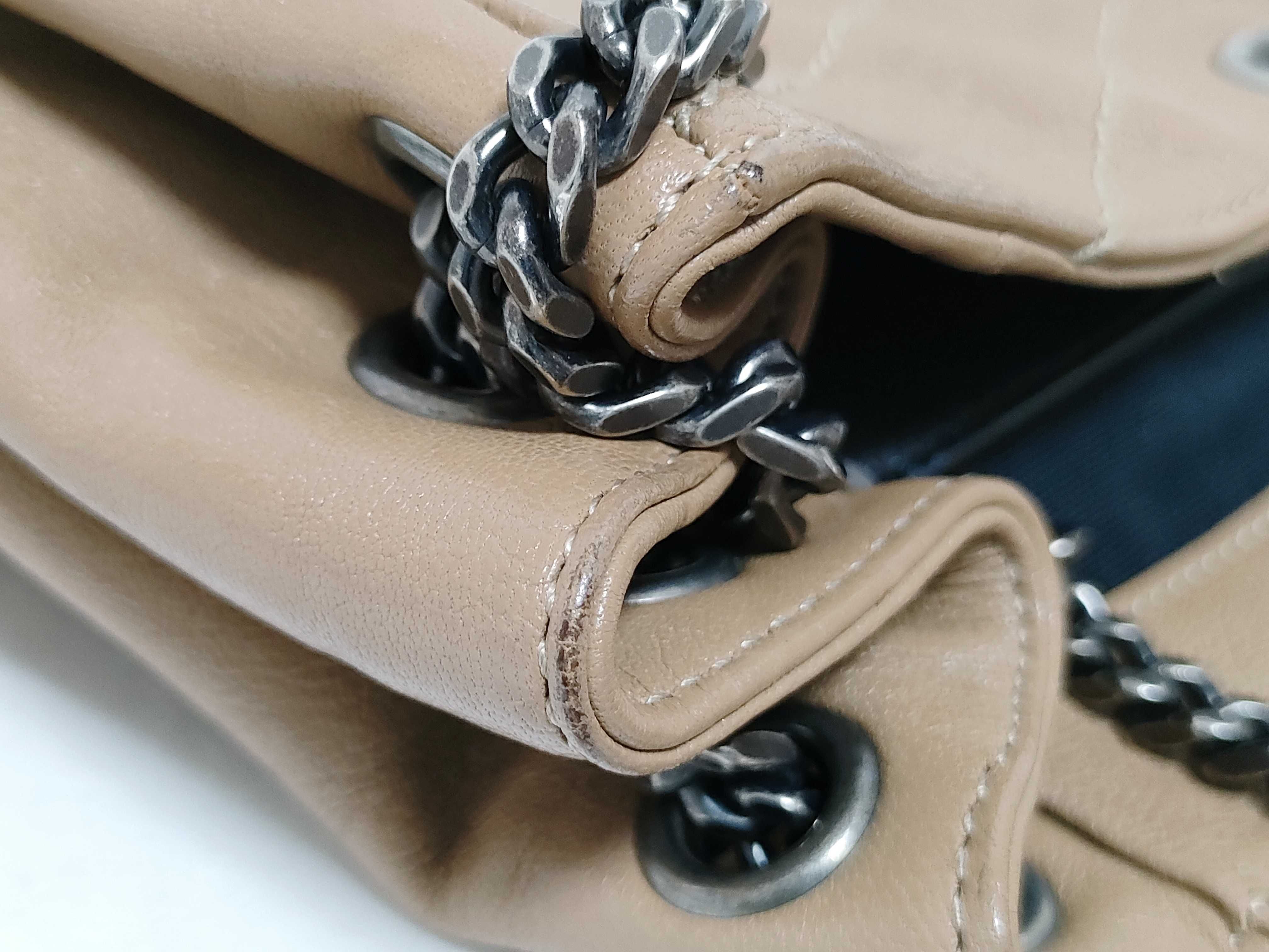 Paris Monogram Leather Chain Shoulder Bag, Beige, 442906 (Shoulder Bag) — view 14